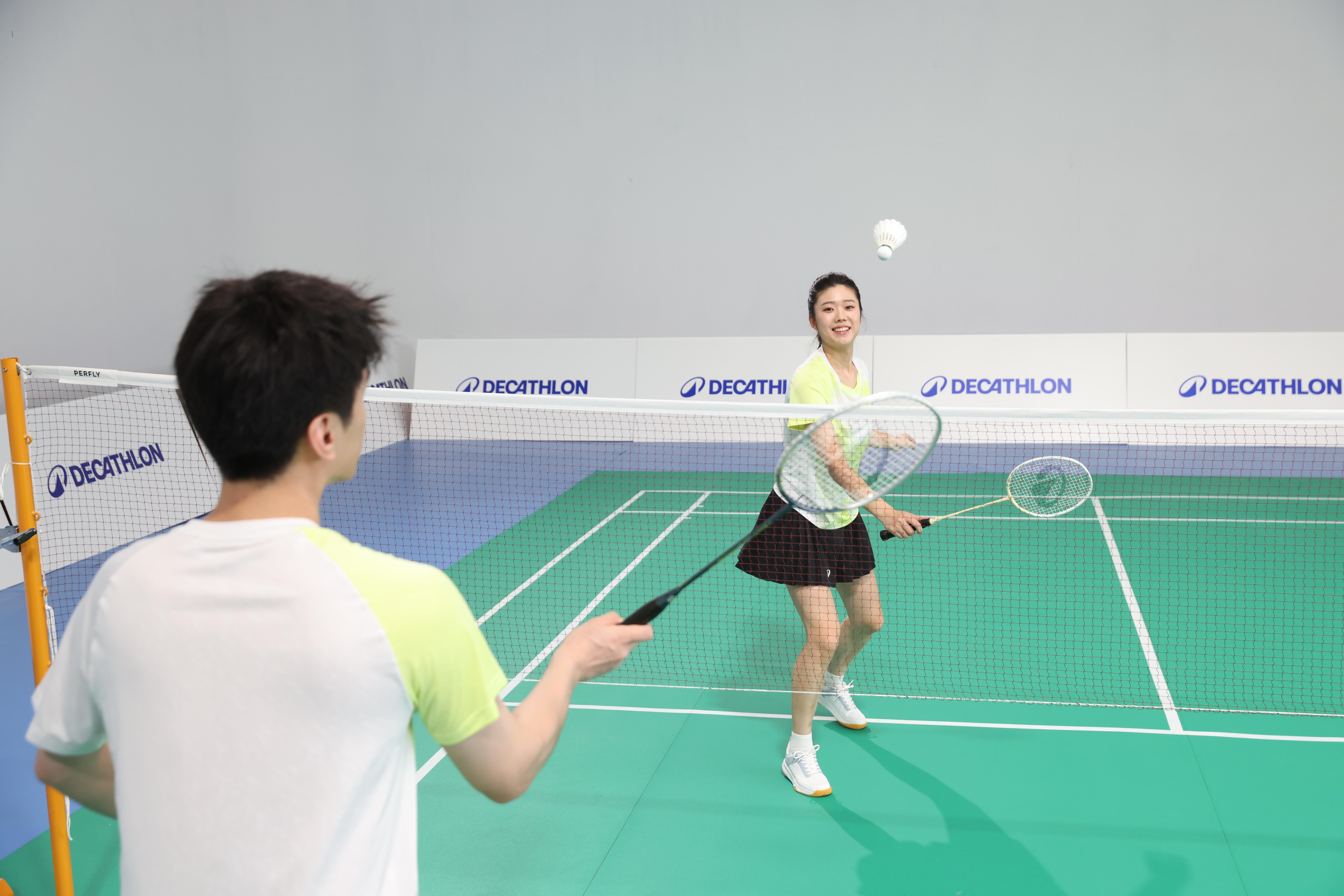 Badminton 2-Racket Set - Sensation 190 Green Beige - PERFLY