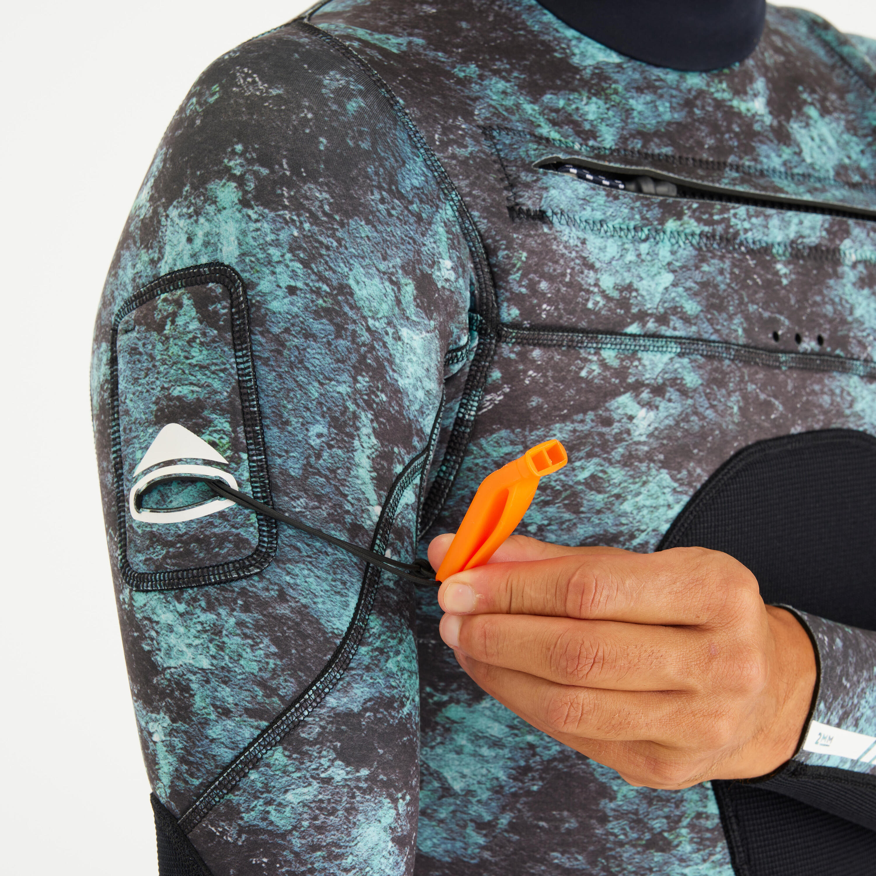 Men’s spearfishing shorty 2.5 mm neoprene - SPF 900 long sleeve camo 8/12