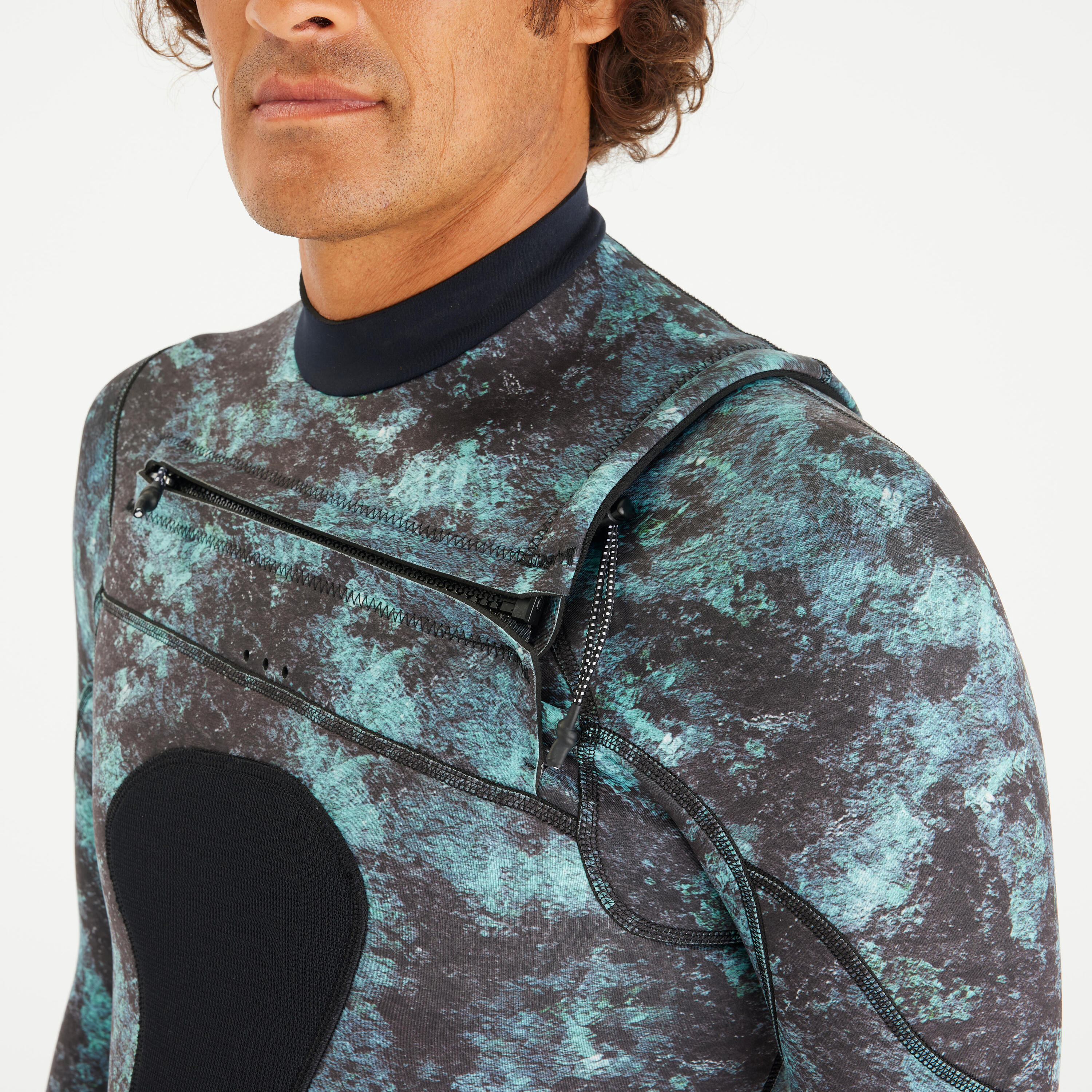 Men’s spearfishing shorty 2.5 mm neoprene - SPF 900 long sleeve camo 9/12