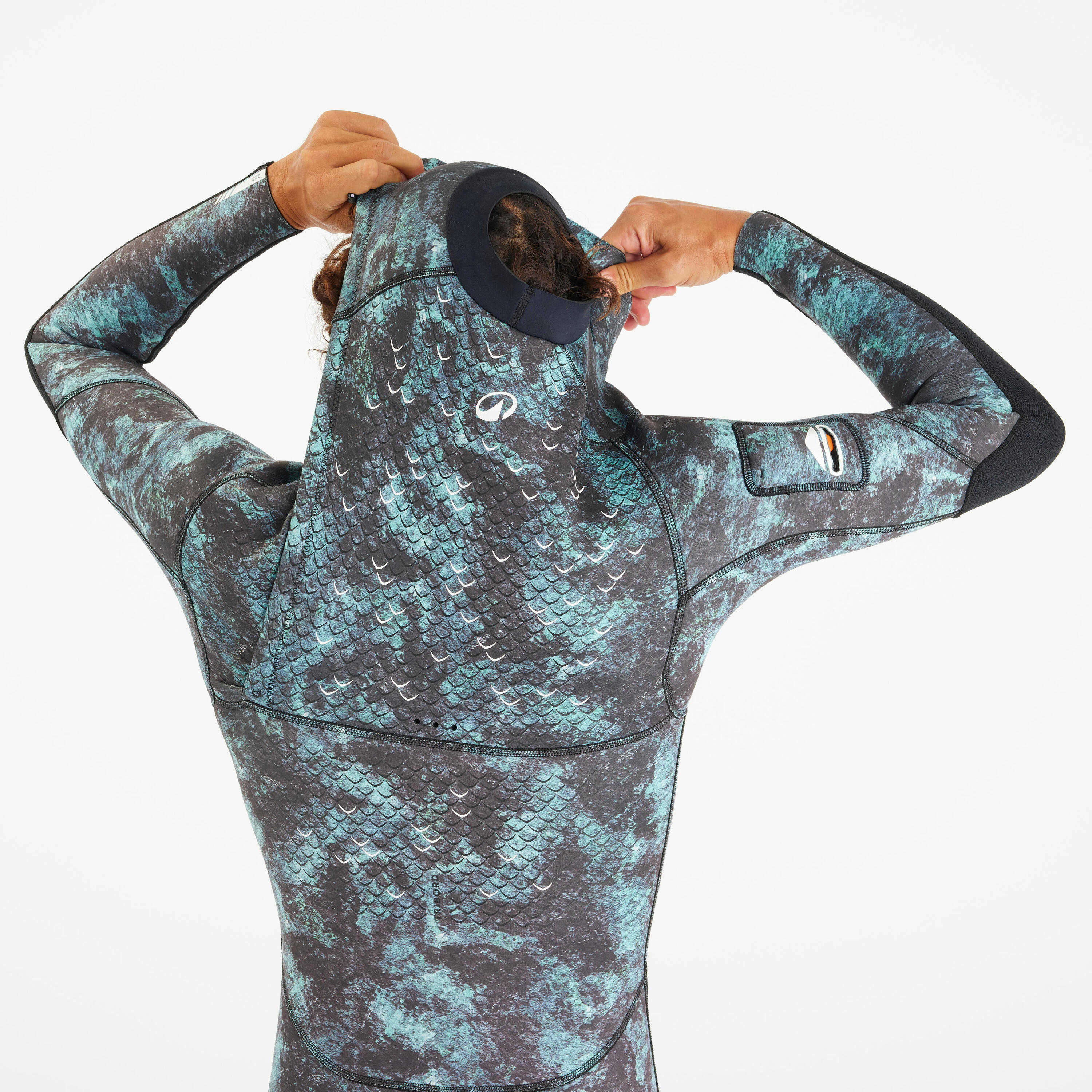 Men’s spearfishing shorty 2.5 mm neoprene - SPF 900 long sleeve camo 3/12