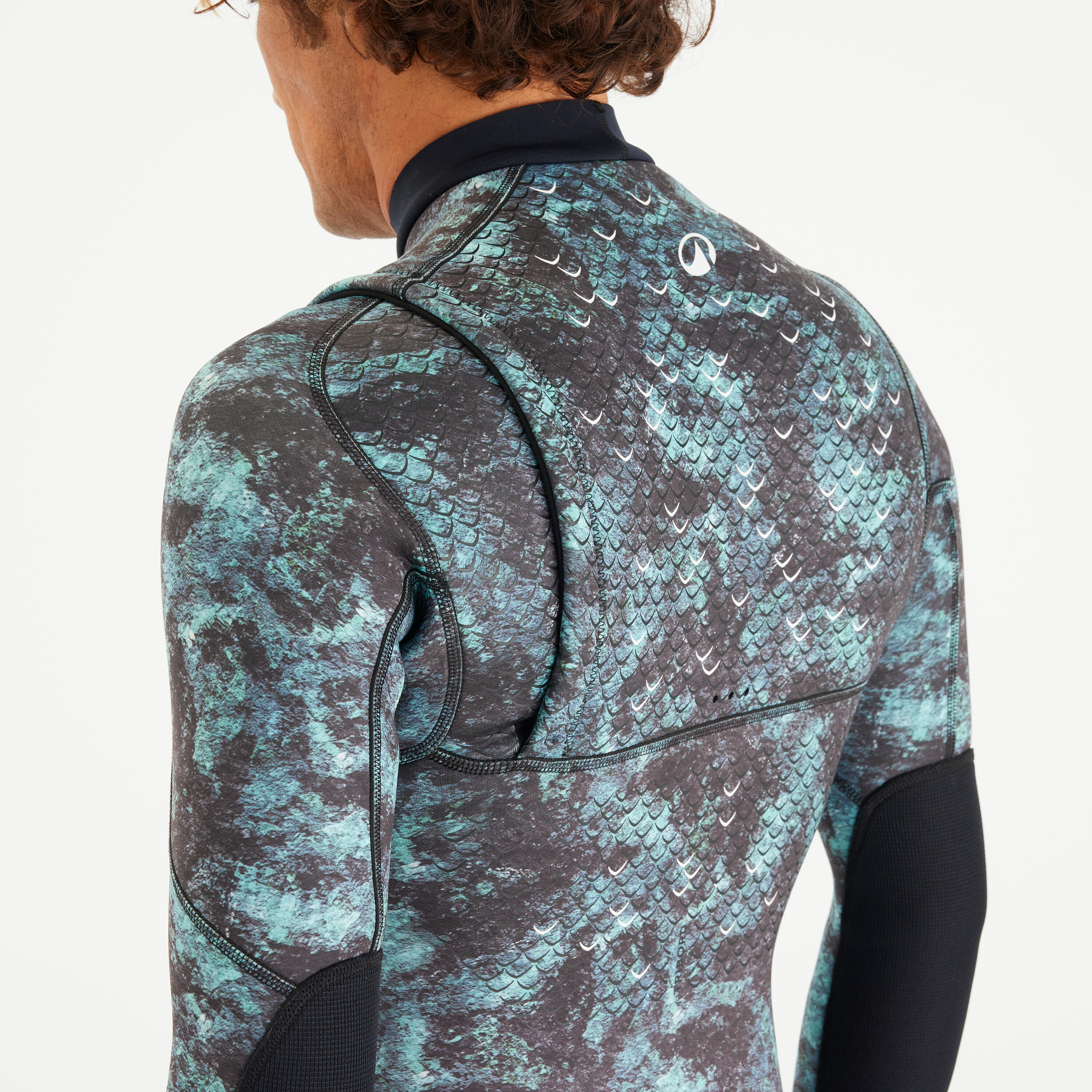 Men’s spearfishing shorty 2.5 mm neoprene - SPF 900 long sleeve camo 11/12