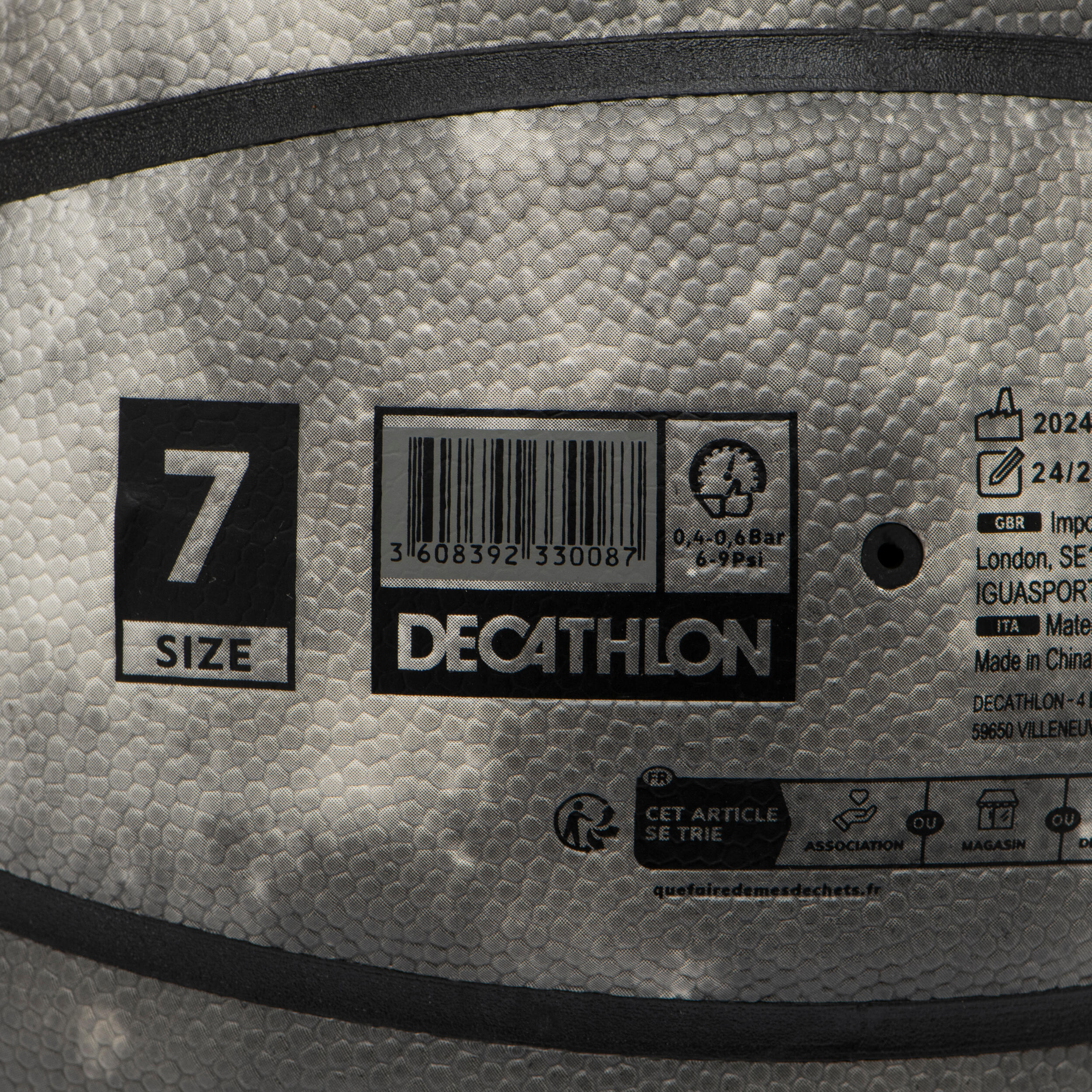 Size 7 Basketball BT500 Touch - Grey