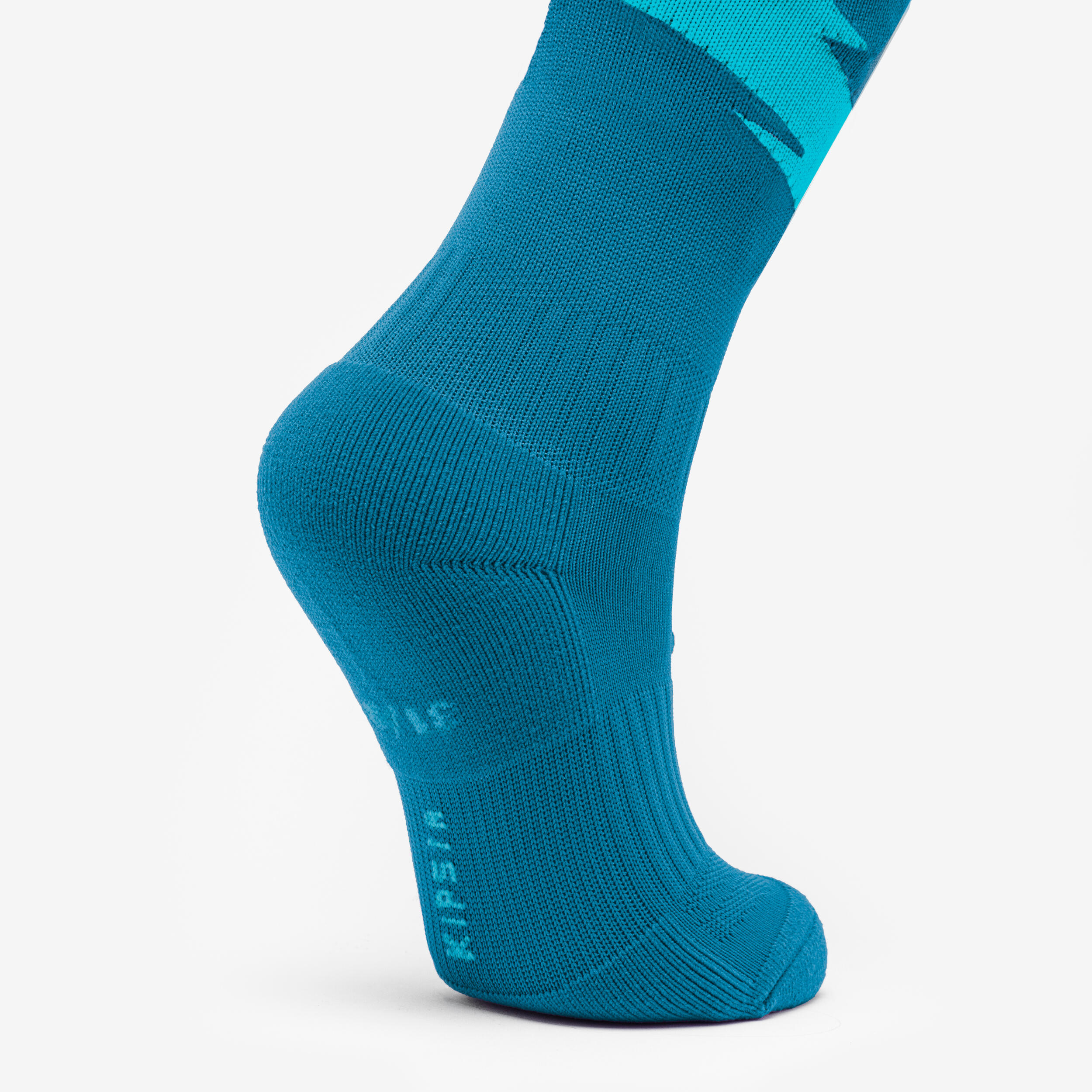 Kids' Football Socks Viralto Road Snake - Turquoise/Green 3/4