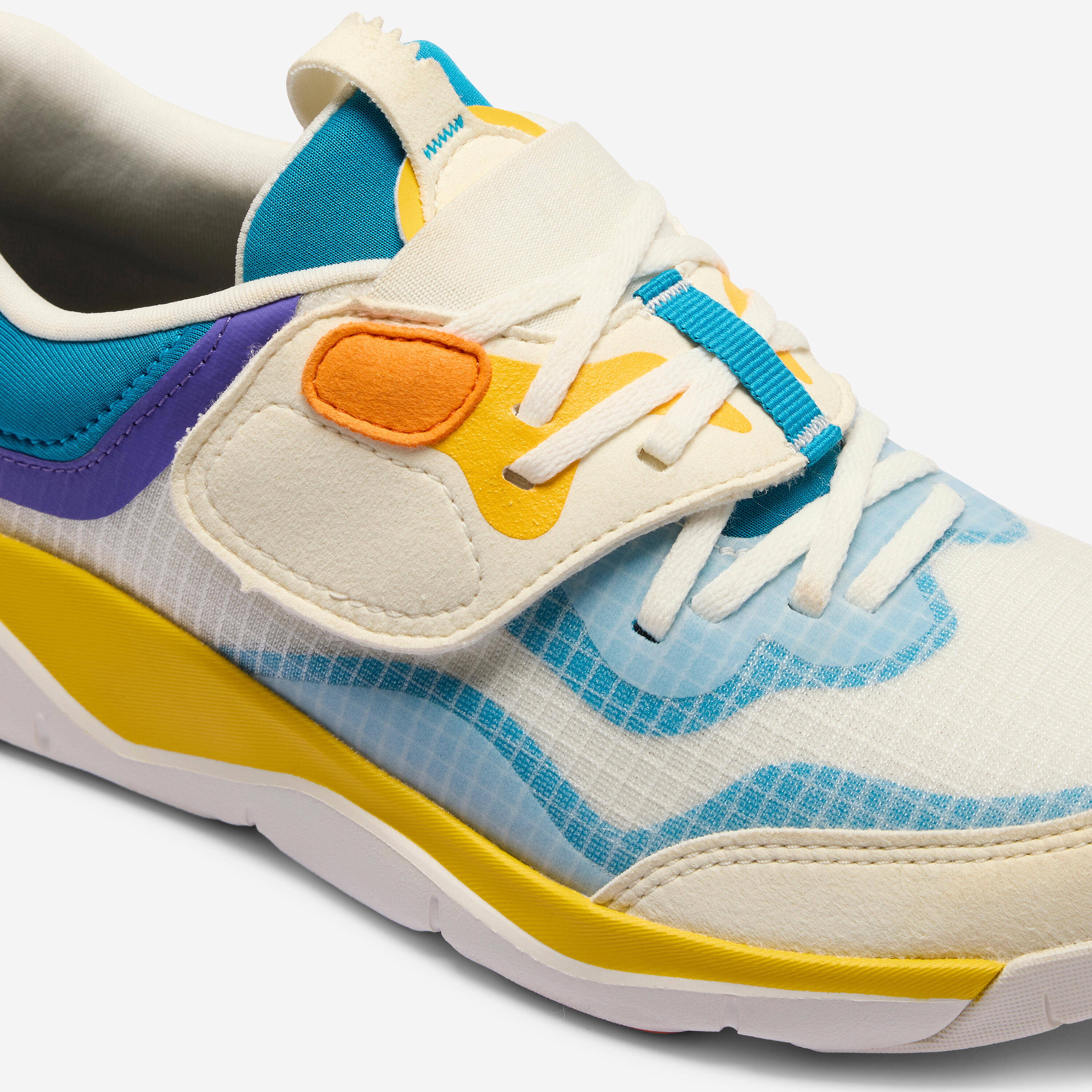 Kids' Unisex Easy-On Multisport Trainers Playful City - Blue & White -  5