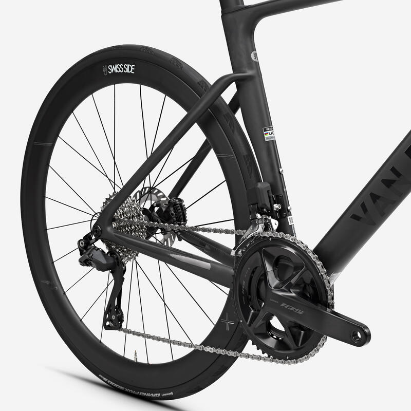 VELO DE ROUTE RCR SHIMANO 105 DI2 12S CAPTEUR DE PUISSANCE CARBON BRUT