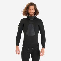 Veste chasse sous-marine néoprène refendu 7mm homme, SPF 900 noir