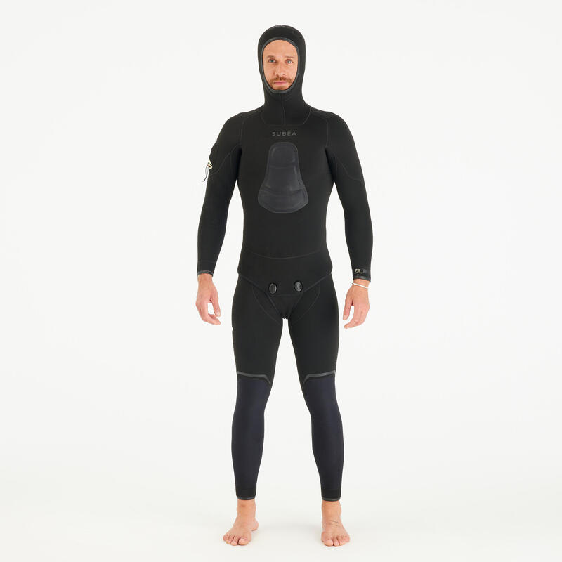 Geacă activități sportive submarine neopren întărit 7mm SPF 900 Negru Bărbați