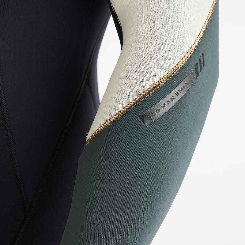 Combinaison plongée Homme néoprène 3mm - SCD 900 Kaki Noir
