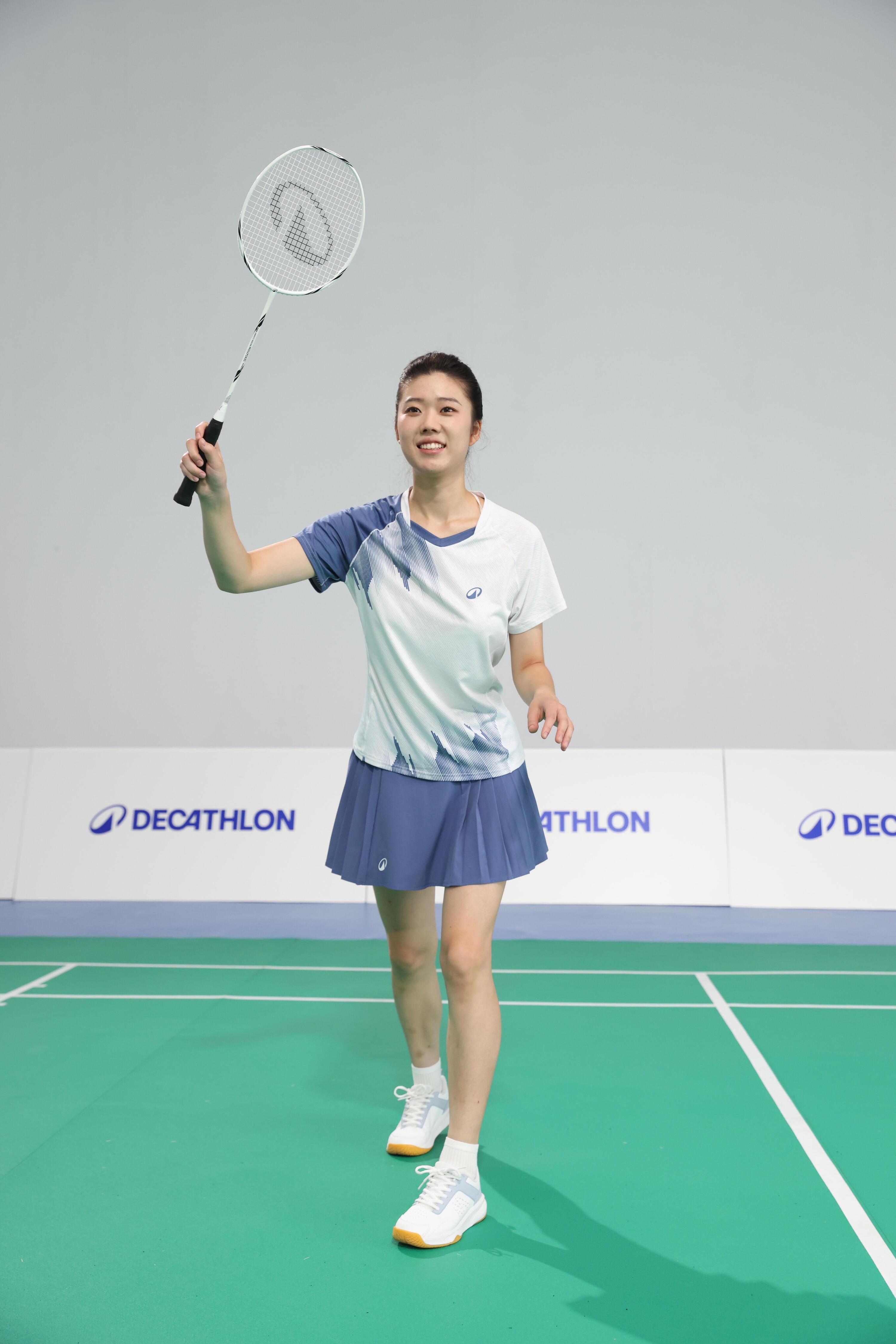 Racchetta badminton adulto BR SENSATION 500 bianca 7/17