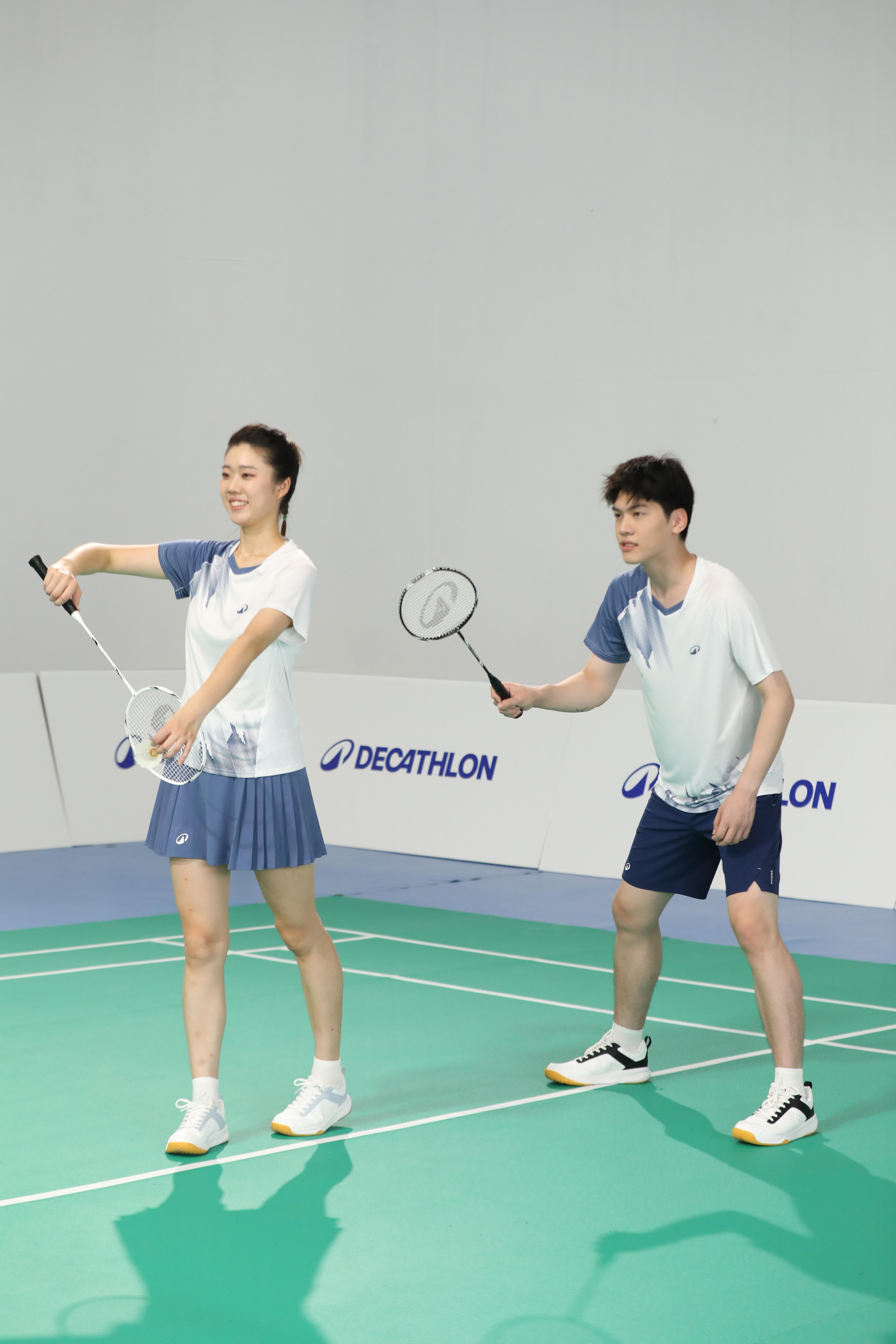 Badminton Racket Set 2 Rackets - Sensation 500 Black White - PERFLY