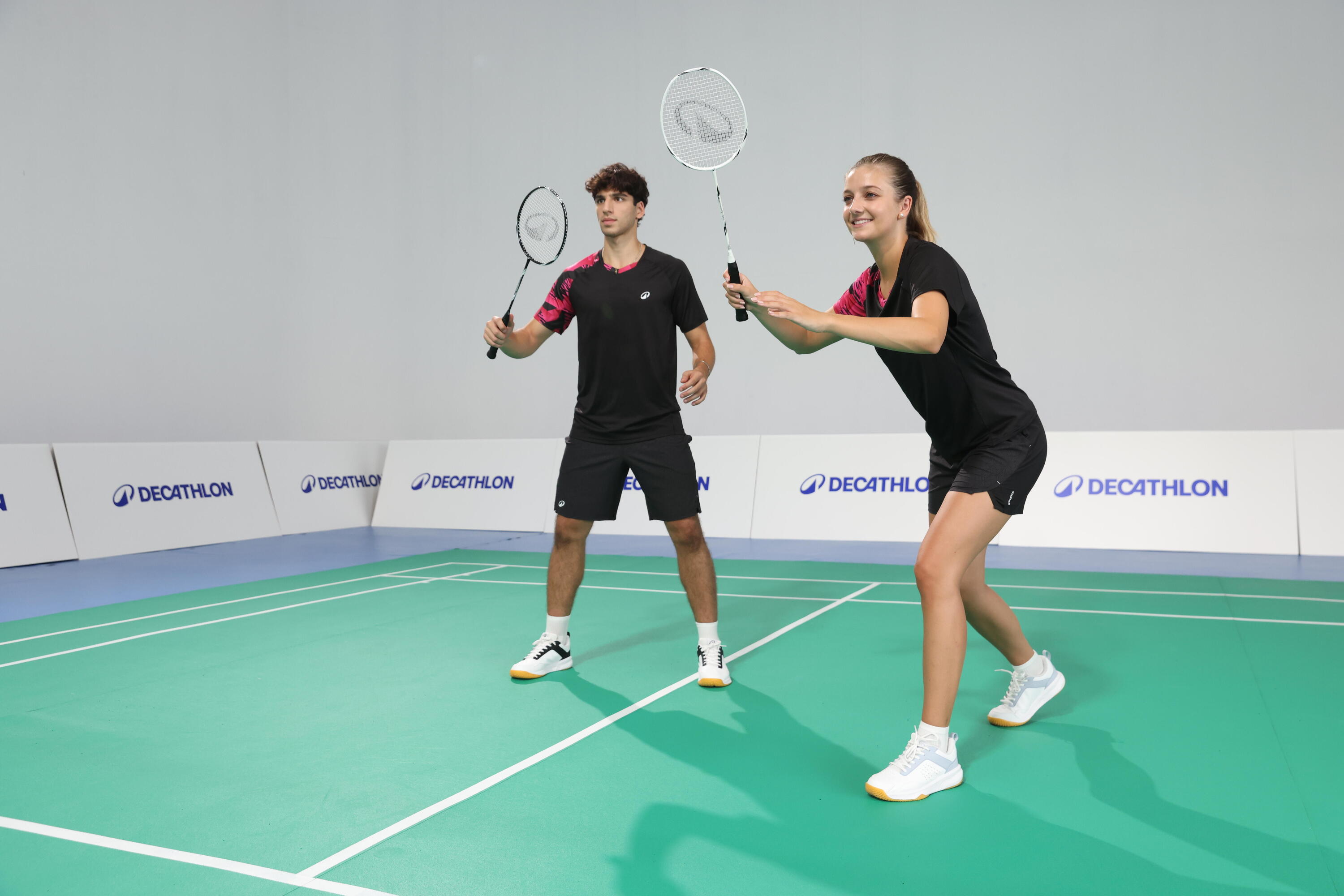 Lot de Raquette de Badminton Adulte BR Sensation 500 - Noir/Blanc 18/20