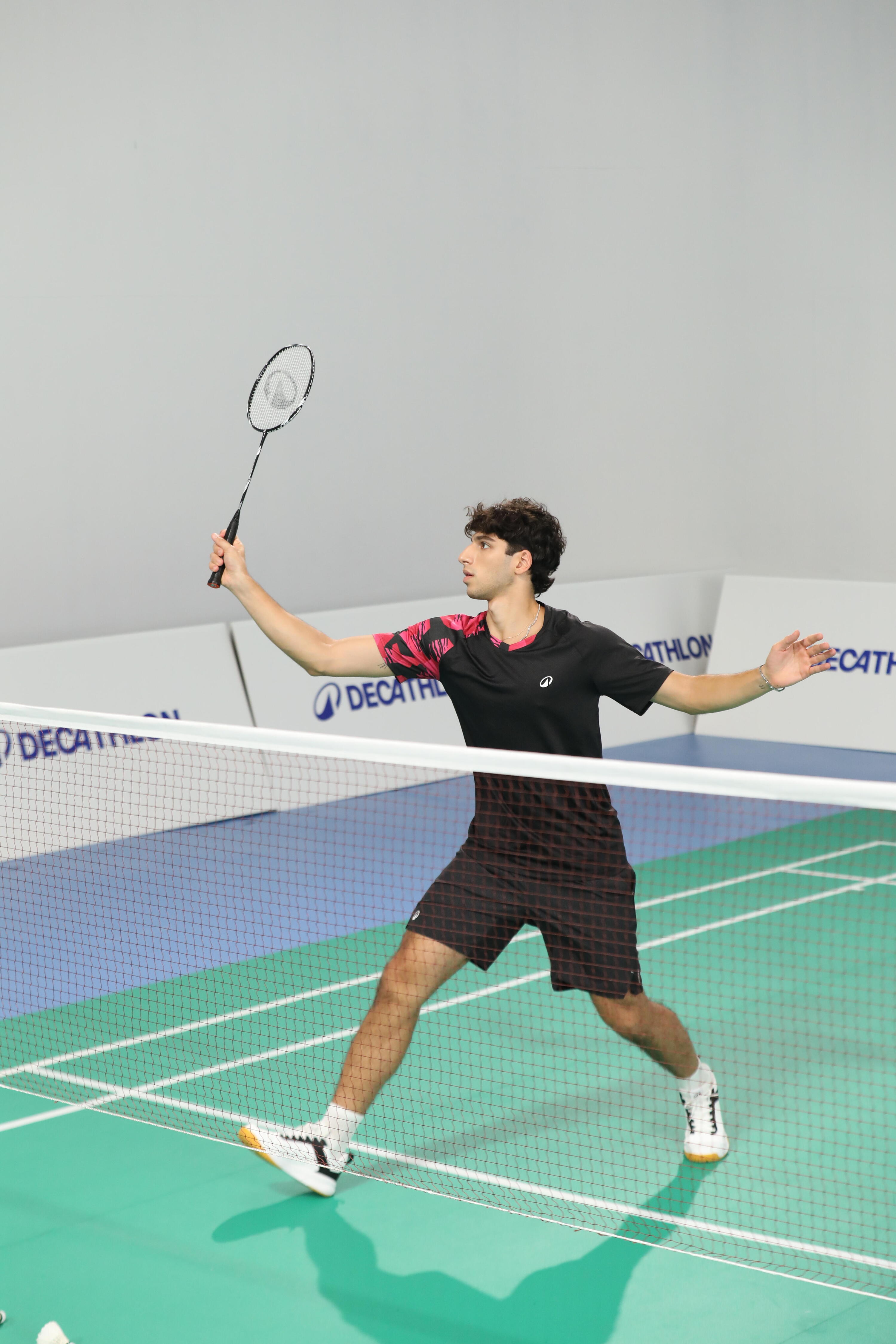 T-Shirt de Badminton Homme Lite 560 - Noir & Rose Fluo 6/10