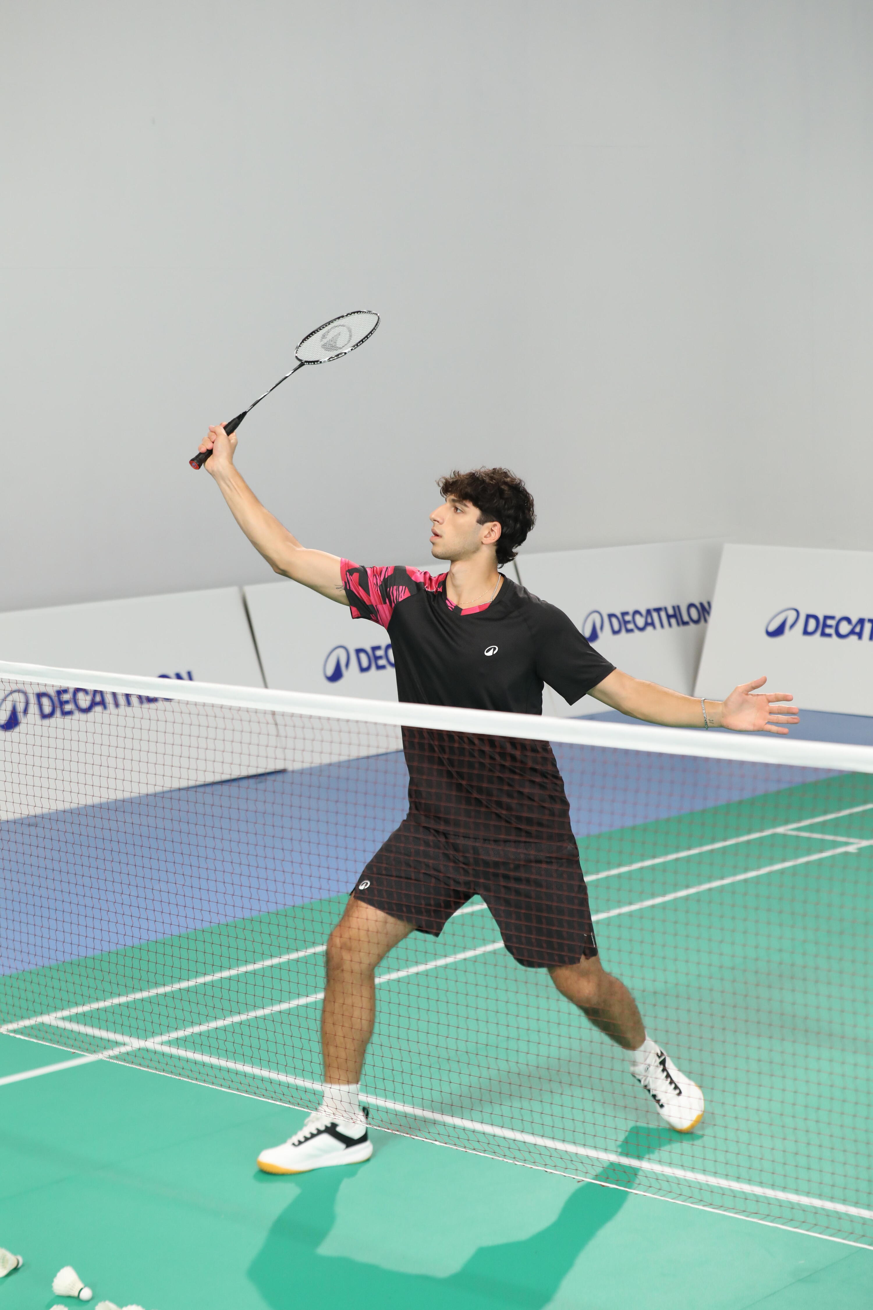T-Shirt de Badminton Homme Lite 560 - Noir & Rose Fluo 5/10