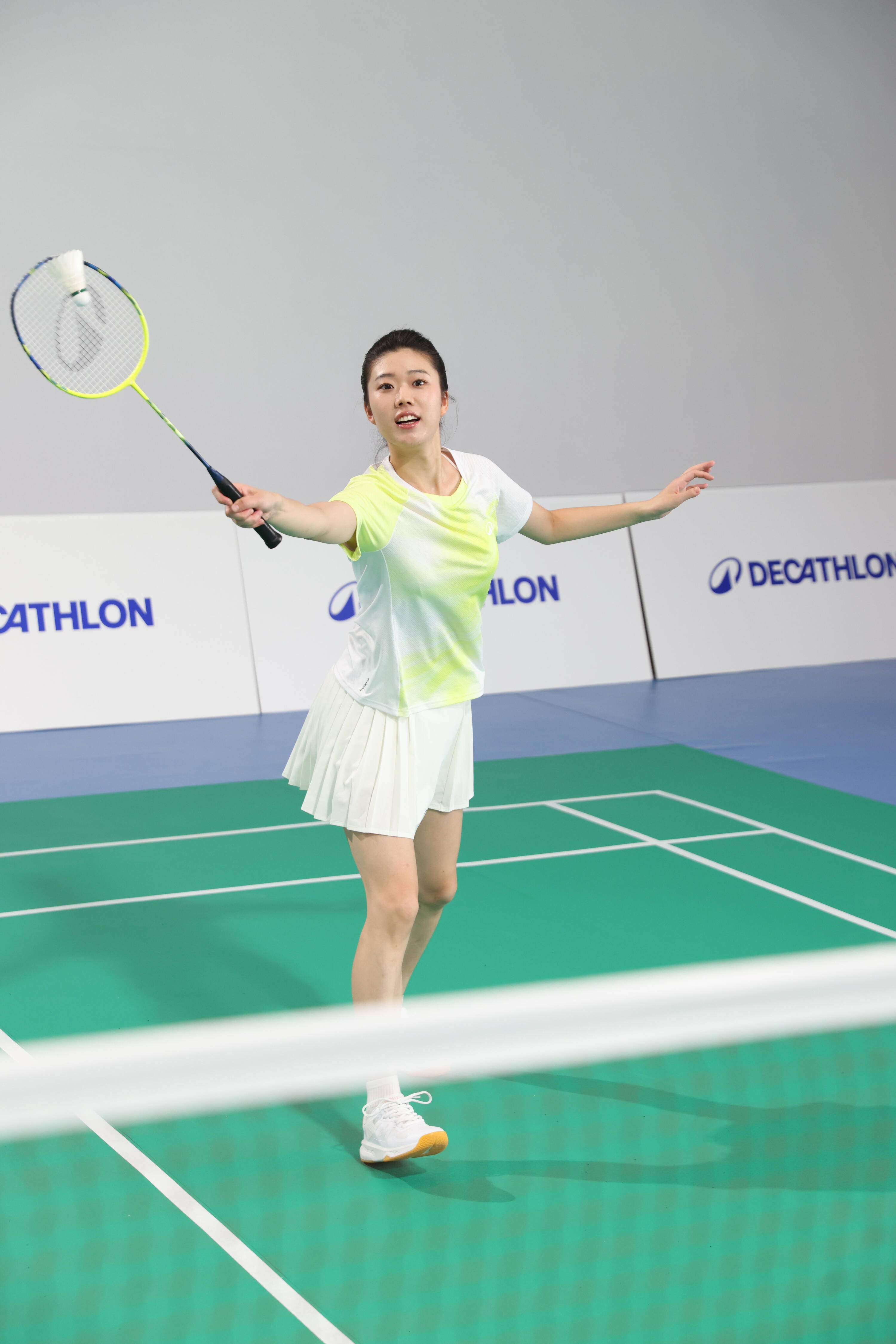 ADULT BADMINTON RACKET BR SENSATION 530 LIME -  5