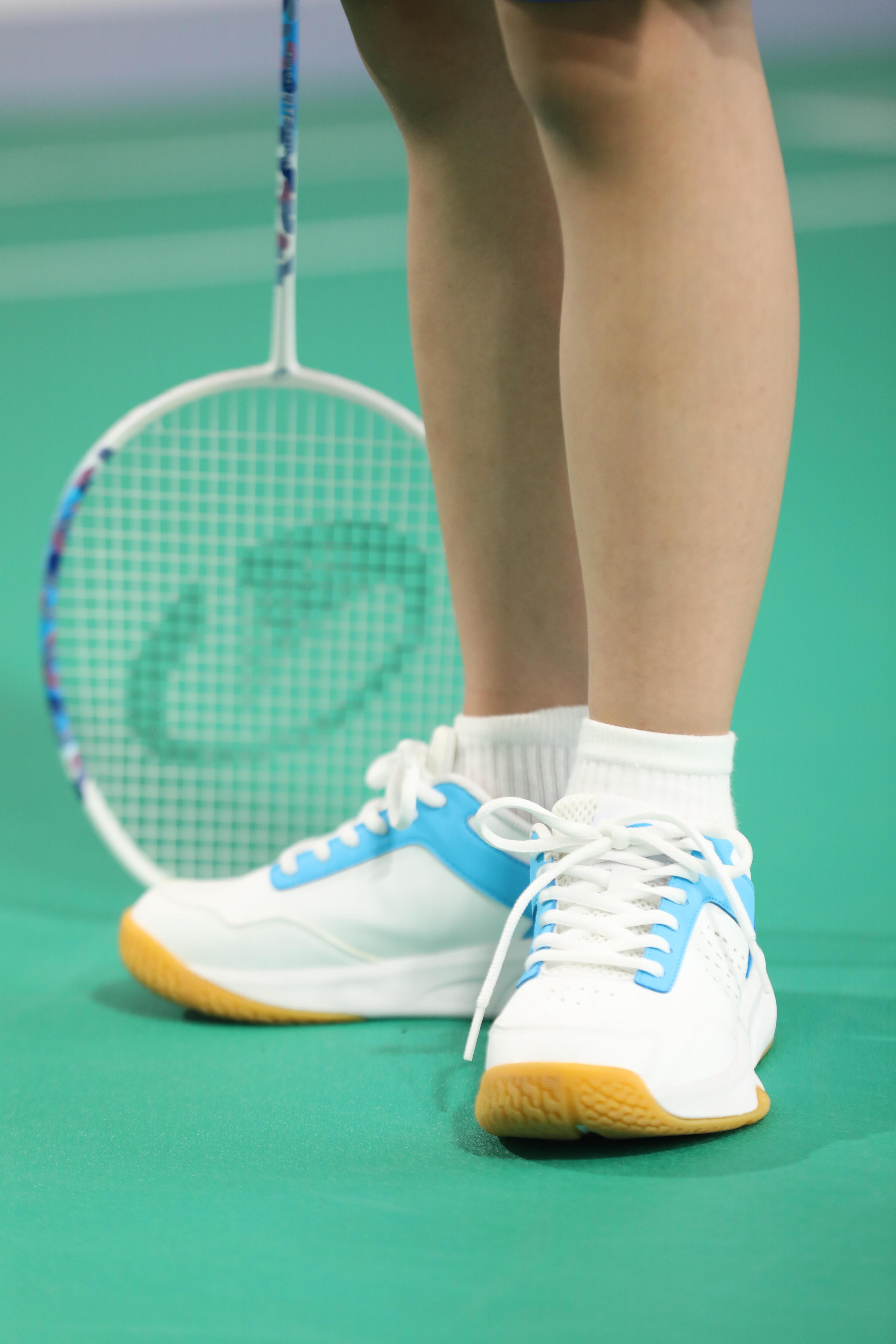 Scarpe badminton bambino BS SENSATION 500 azzurre 18/21