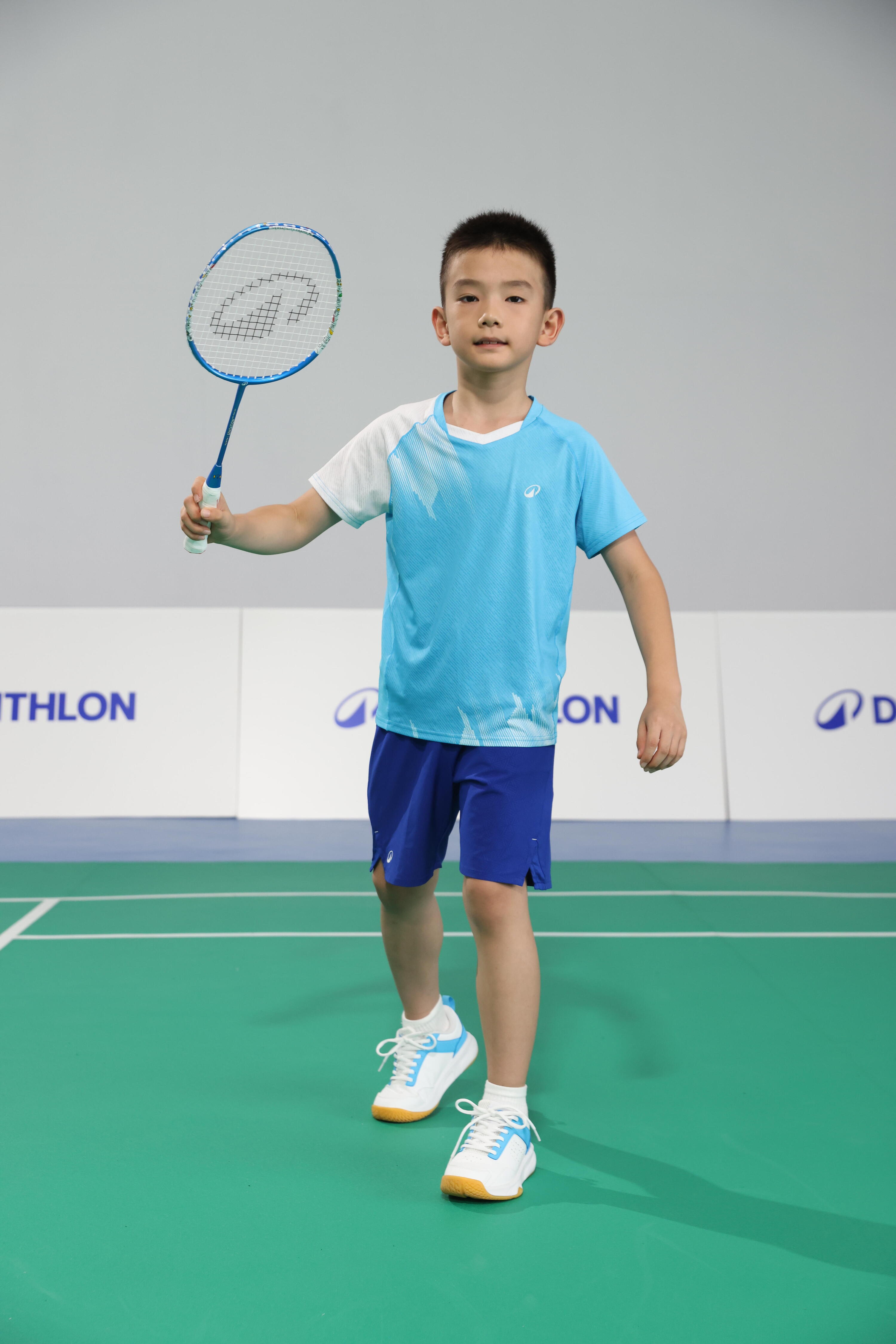 Scarpe badminton bambino BS SENSATION 500 azzurre 16/21