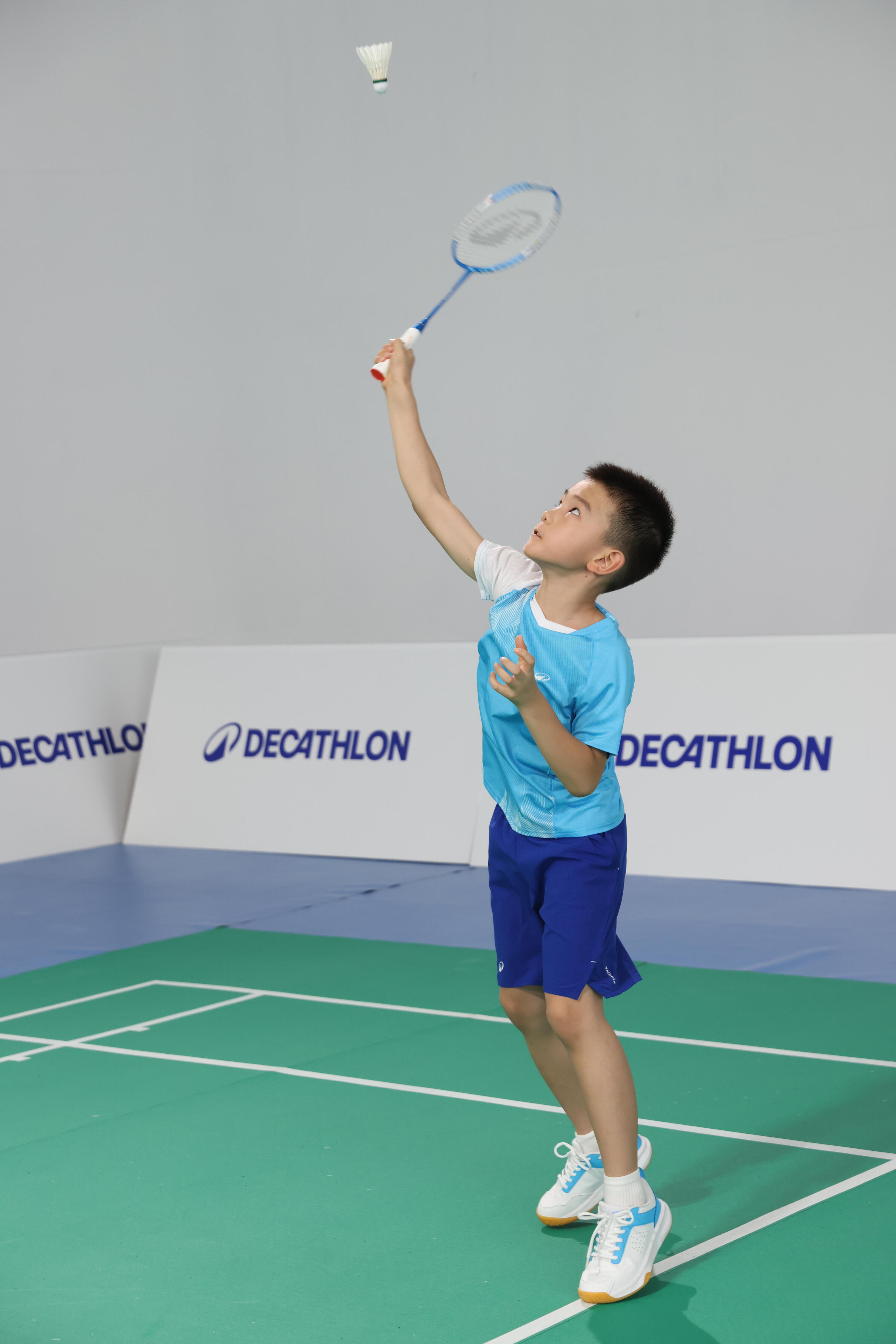 Scarpe badminton bambino BS SENSATION 500 azzurre 15/21