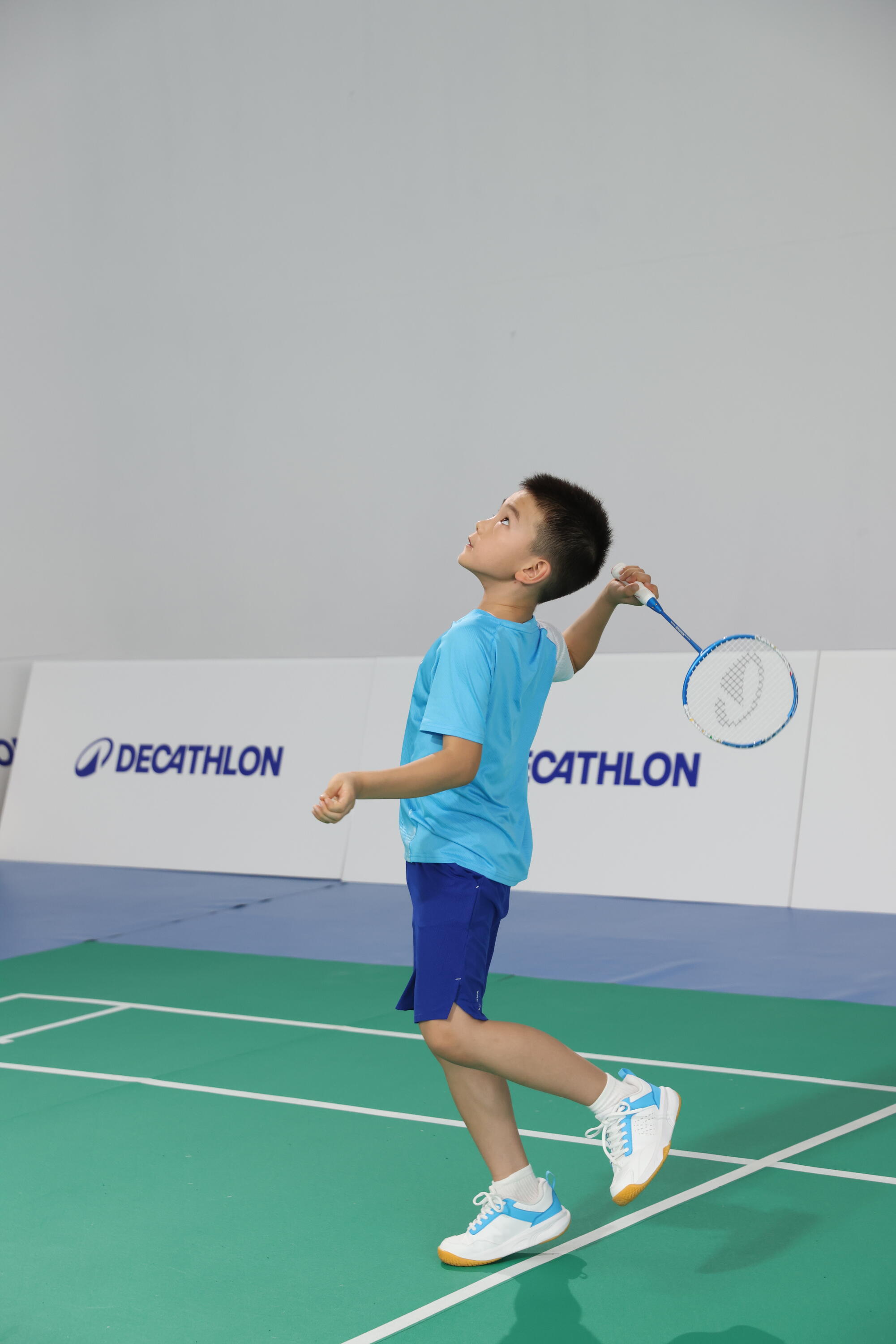 Scarpe badminton bambino BS SENSATION 500 azzurre 14/21