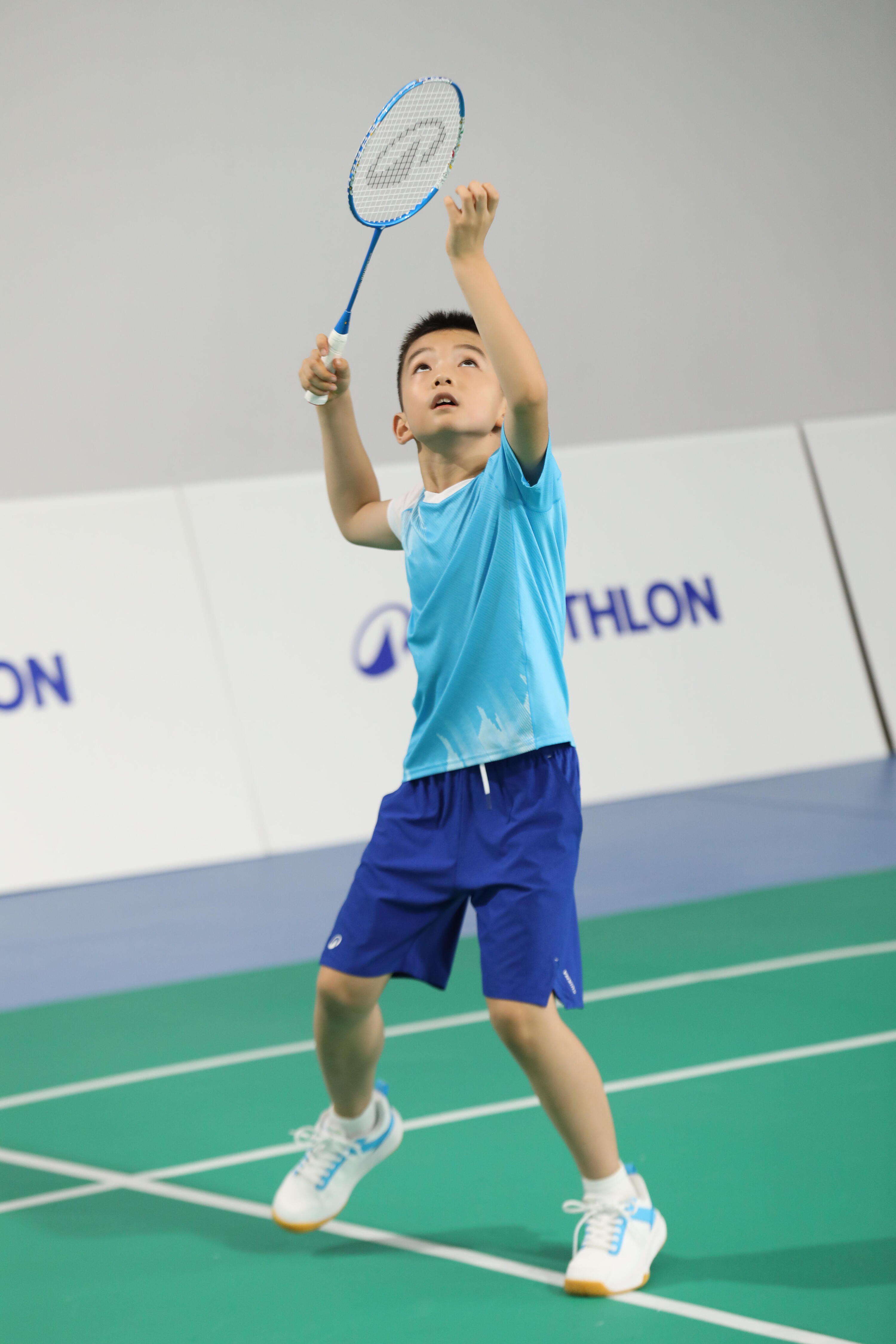 Scarpe badminton bambino BS SENSATION 500 azzurre 12/21