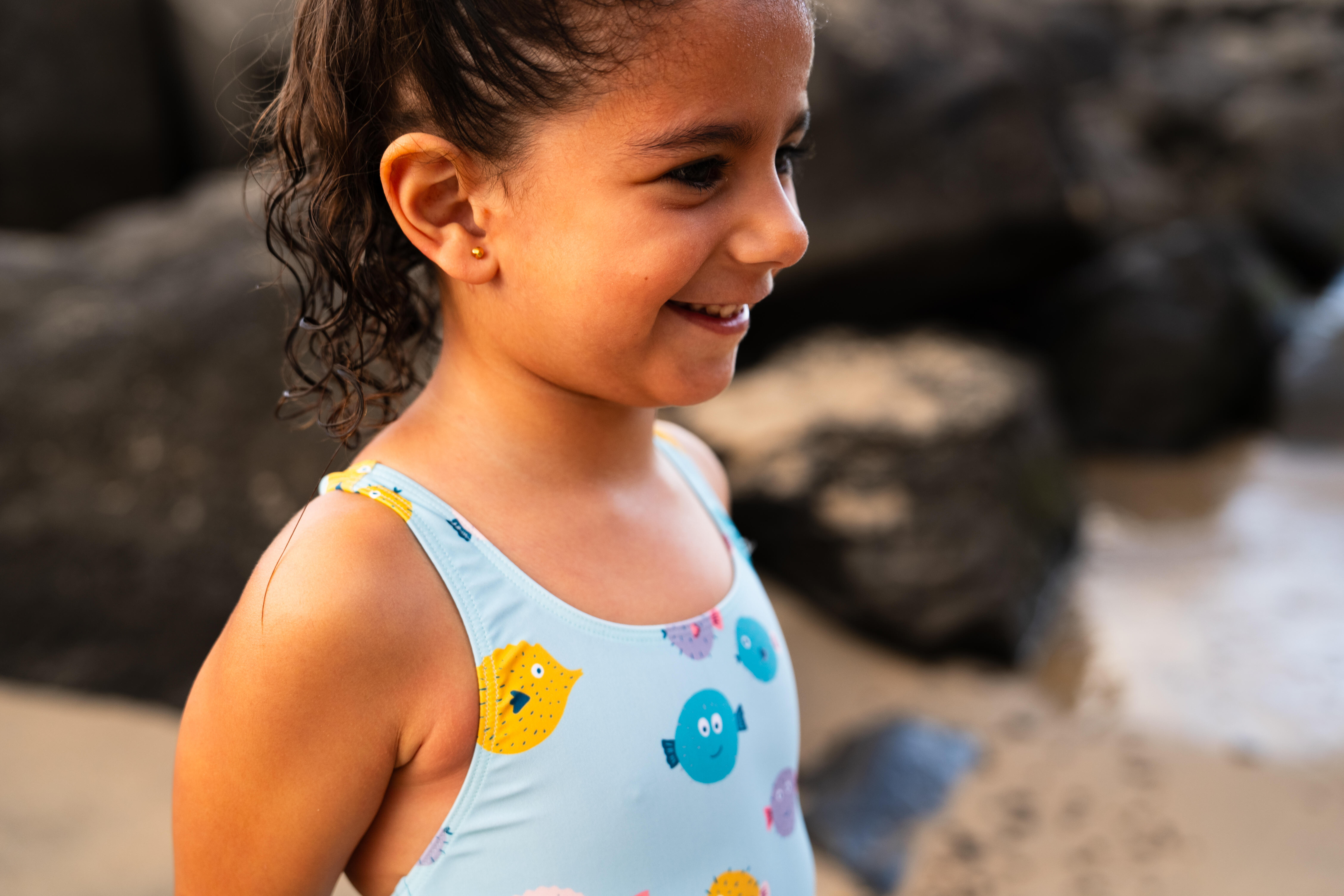Baby / Girls' 1-Piece Swimsuit - Fish Print Blue - NABAIJI