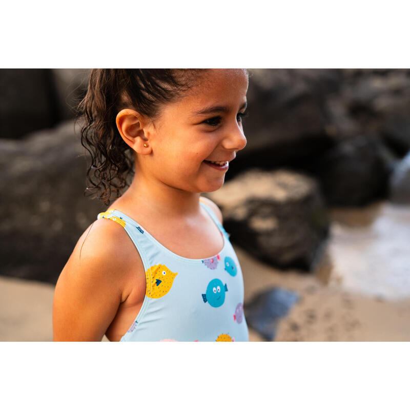 Maillot de bain 1 pièce Bébé / Fille - bleu imprimés poissons