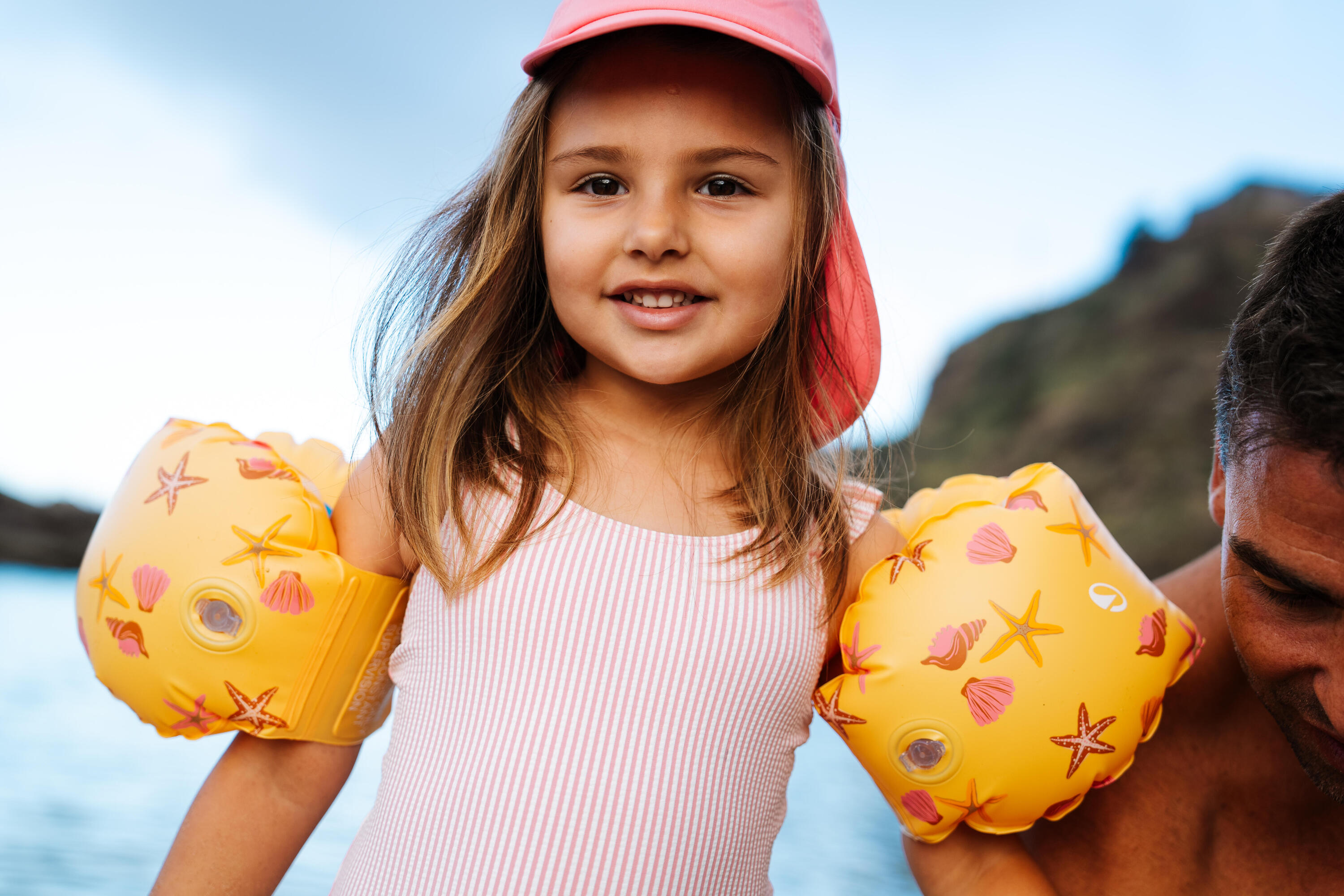 Maillot de bain 1 pièce jupette Bébé / Fille - rayé rose et blanc 8/8
