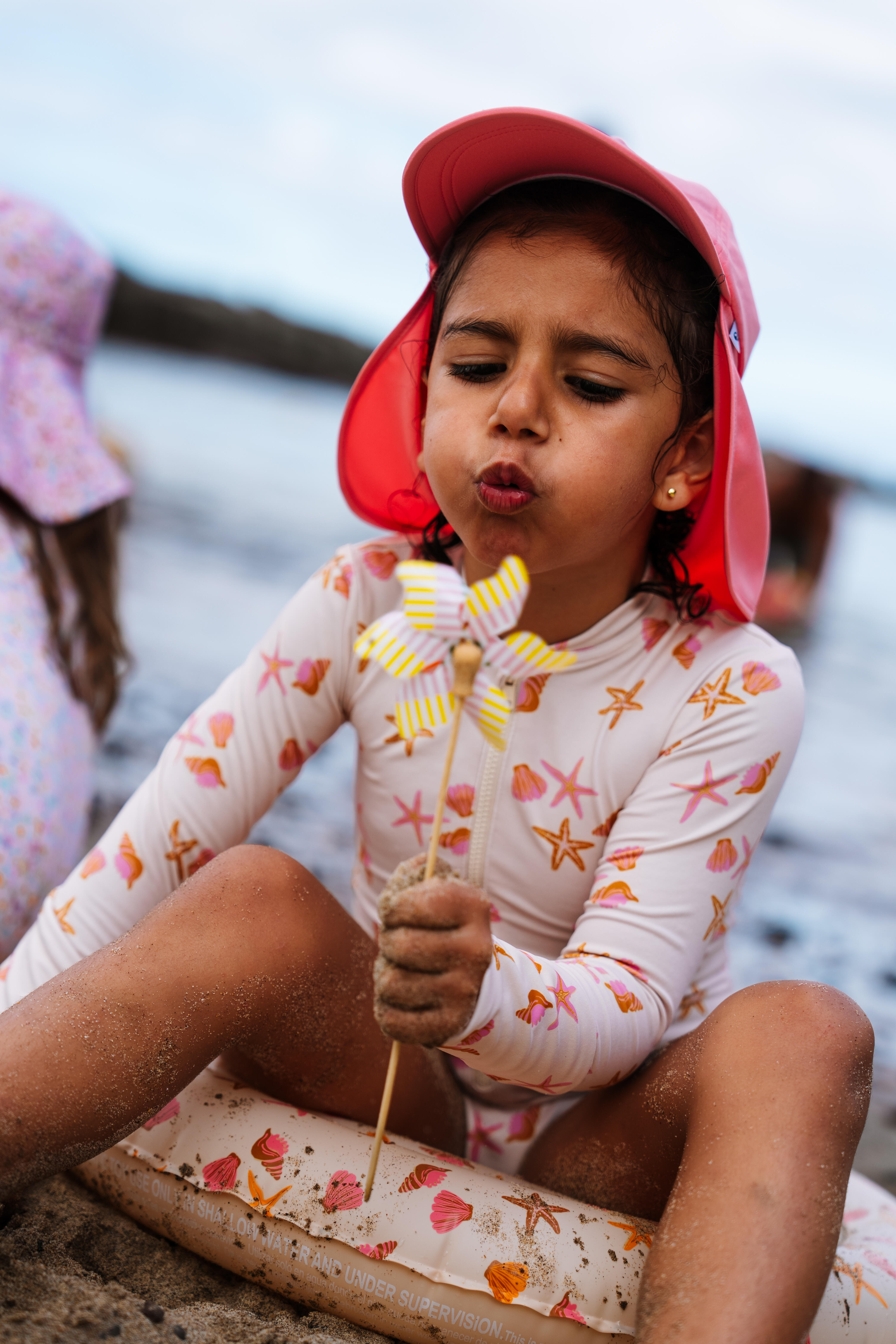 Maillot de bain 1 pièce anti-UV à manches longues bébé, Izia shell blanc - DECATHLON