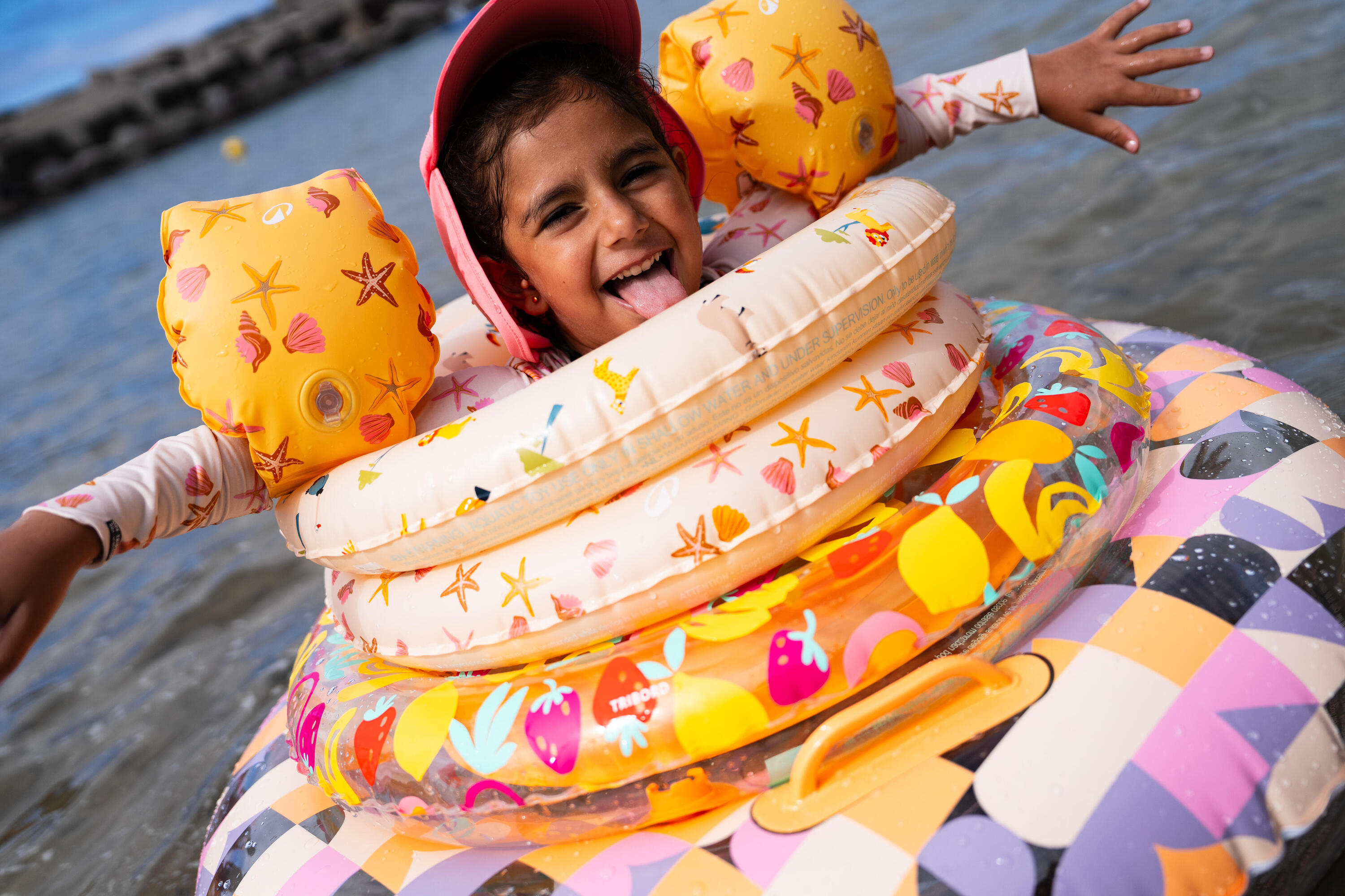Boia de natação insuflável para piscina 65 cm allfruits 7/8