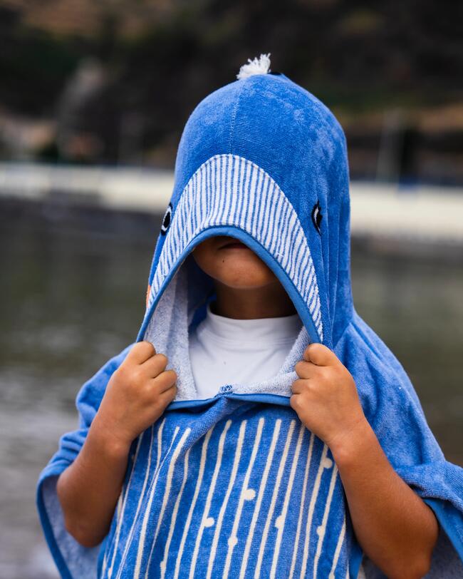 poncho bébé imprimé baleine
