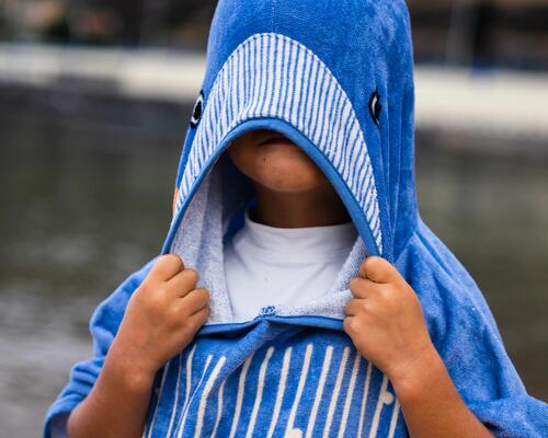 Poncho bébé et enfant imprimé baleine