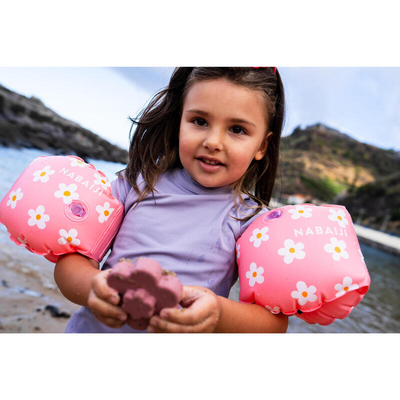 Çocuk Yüzme Kolluğu - 11/30 Kg - Pembe - Çiçek Desenli