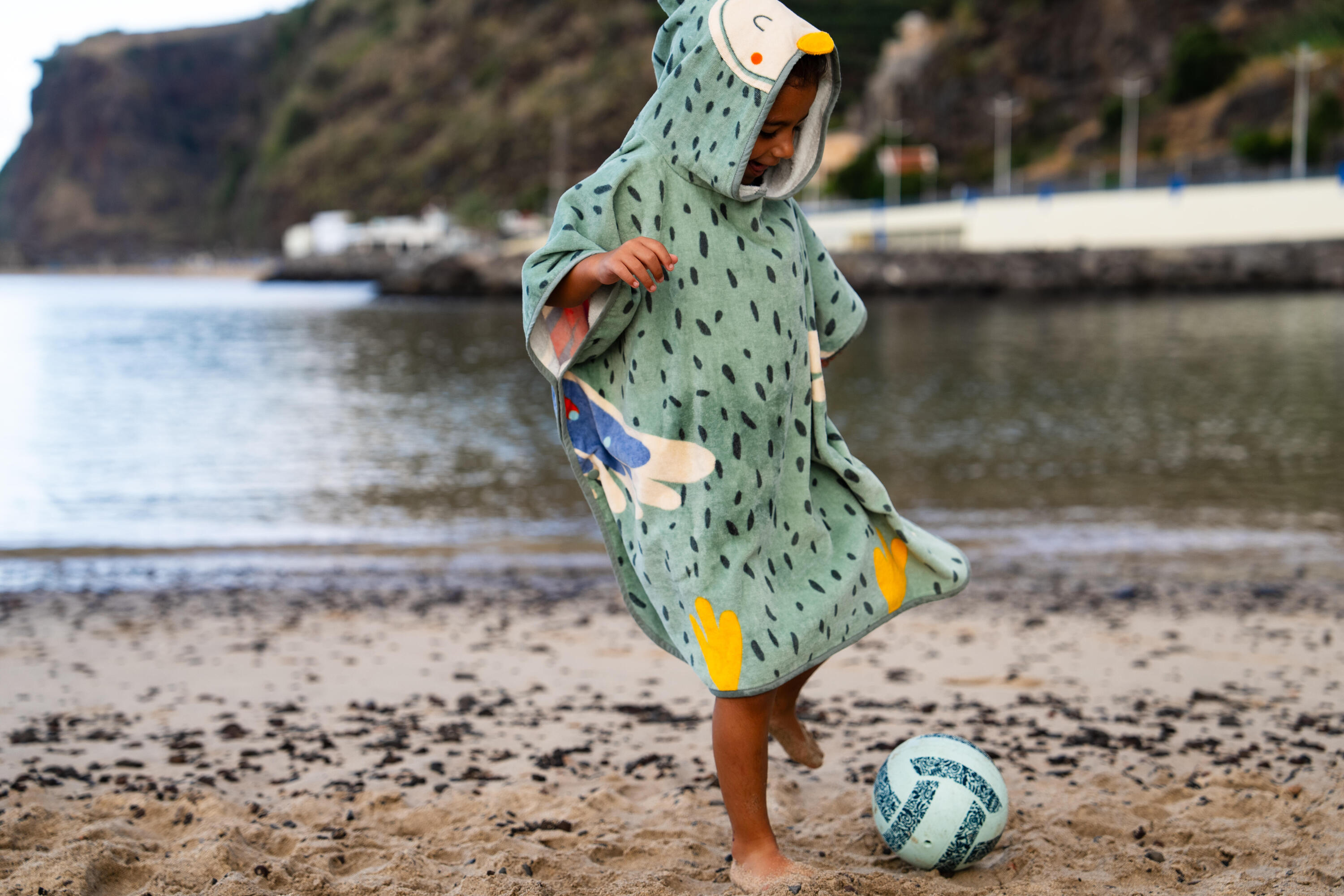 Poncho de bain Bébé - Peroquet vert 8/10