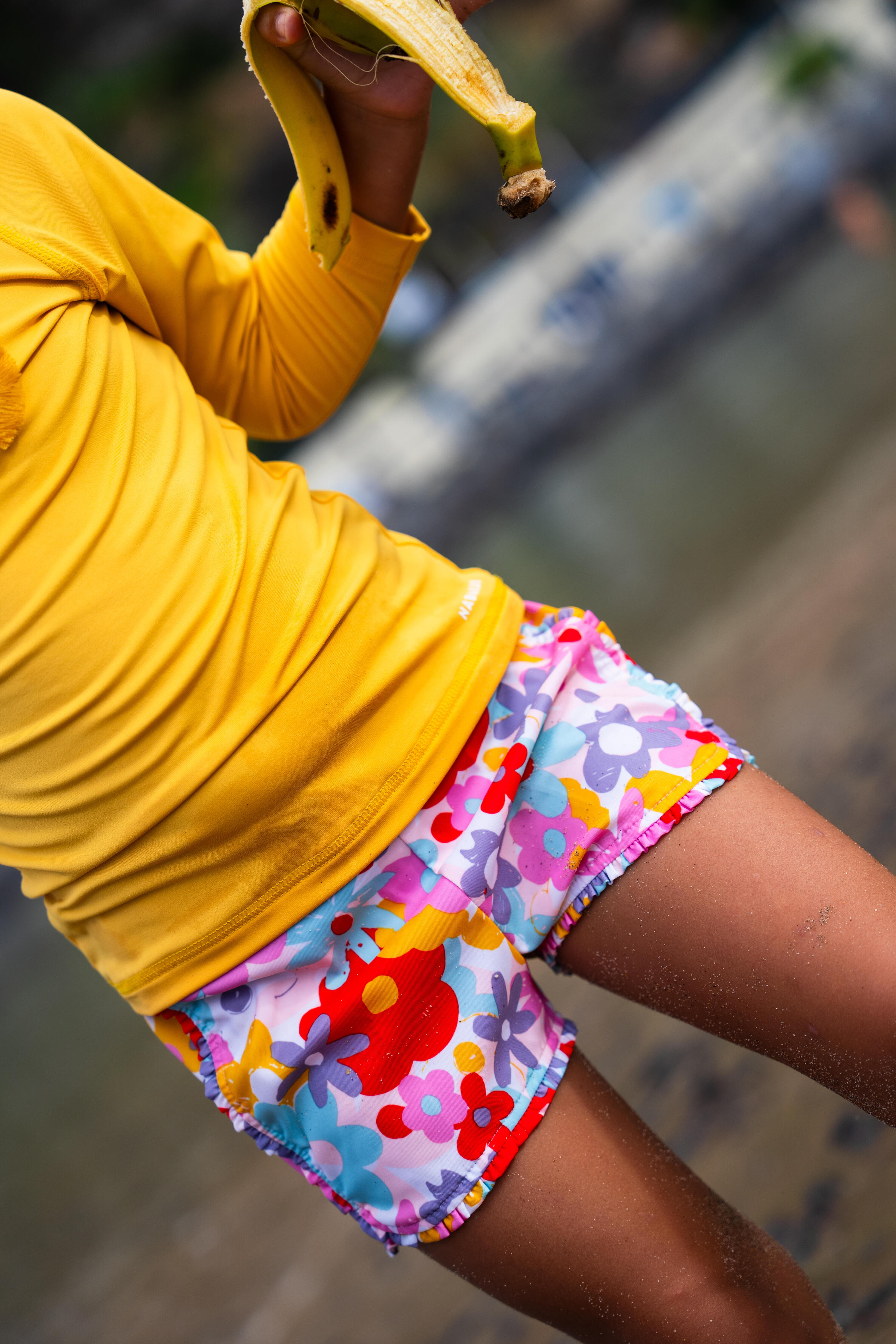 Short de bain Bébé / Enfant - rouge imprimés fleurs 6/8