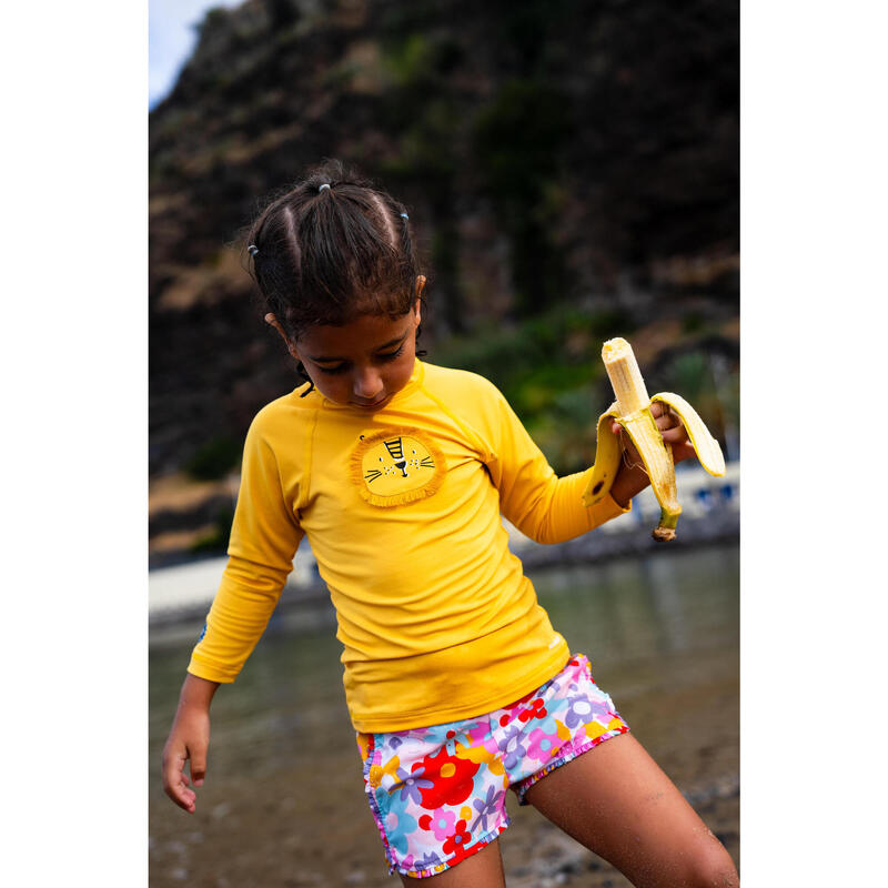 Tee shirt anti Uv manches longues Bébé - Lion jaune