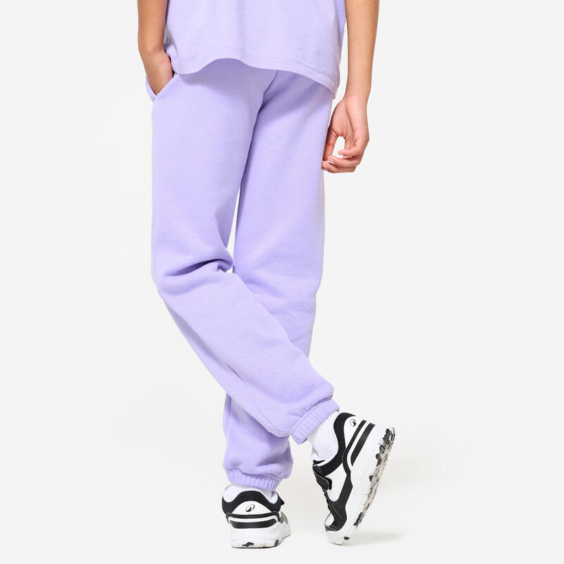Pantalon de survêtement multisport chaud enfant mixte, Violet