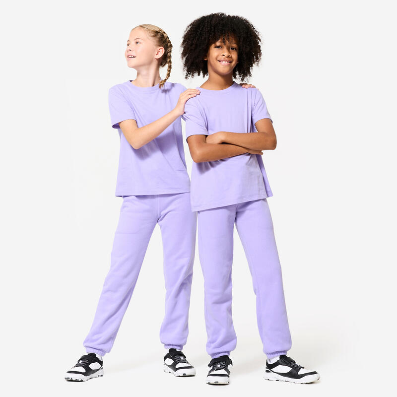 Pantalon de survêtement multisport chaud enfant mixte, Violet