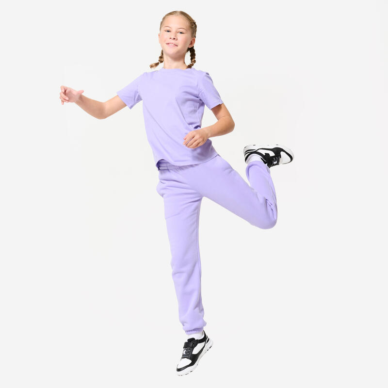 Pantalon de survêtement multisport chaud enfant mixte, Violet