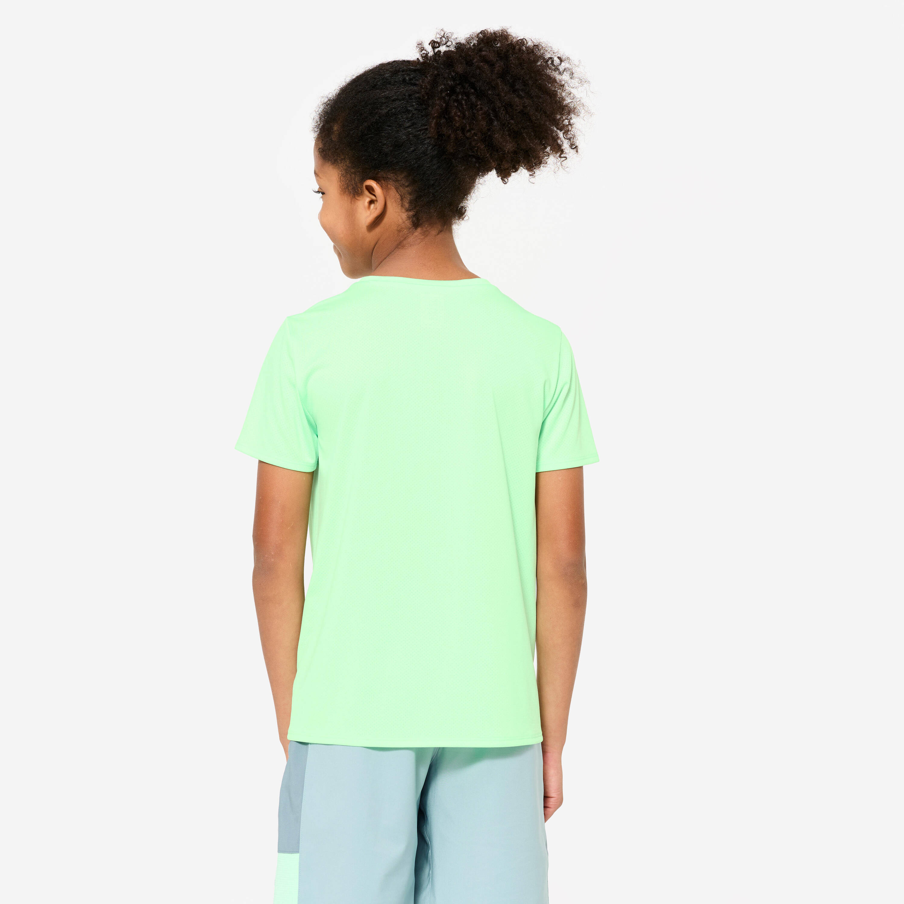 Multi-sport Crew Neck Breathable T-Shirt For Kids- Neon Green -  4