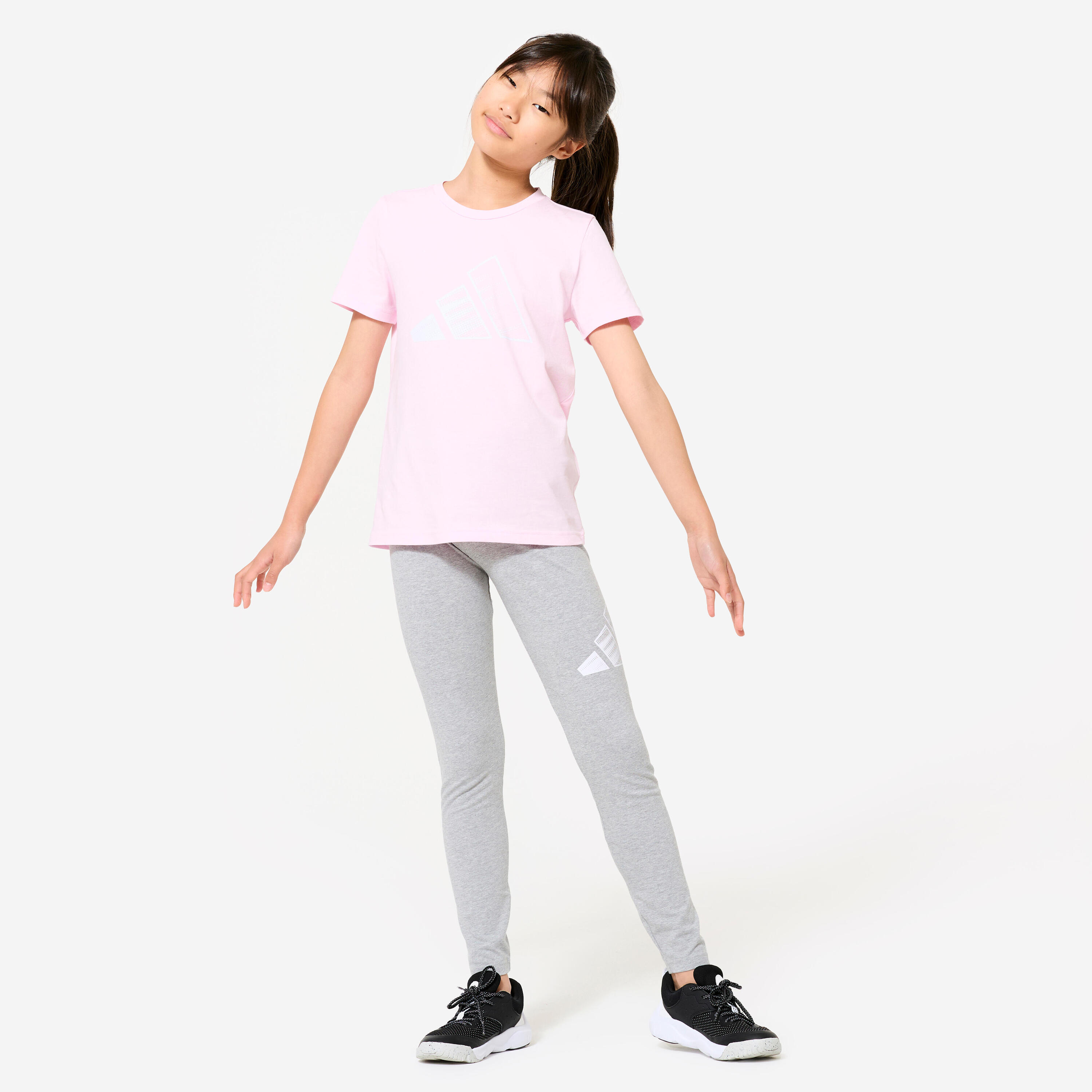 Leggings de Educação Física em Algodão Rapariga Algodão Cinzento 2/6