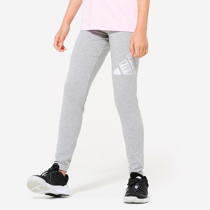 Colanți sport din bumbac ADIDAS Gri Fete