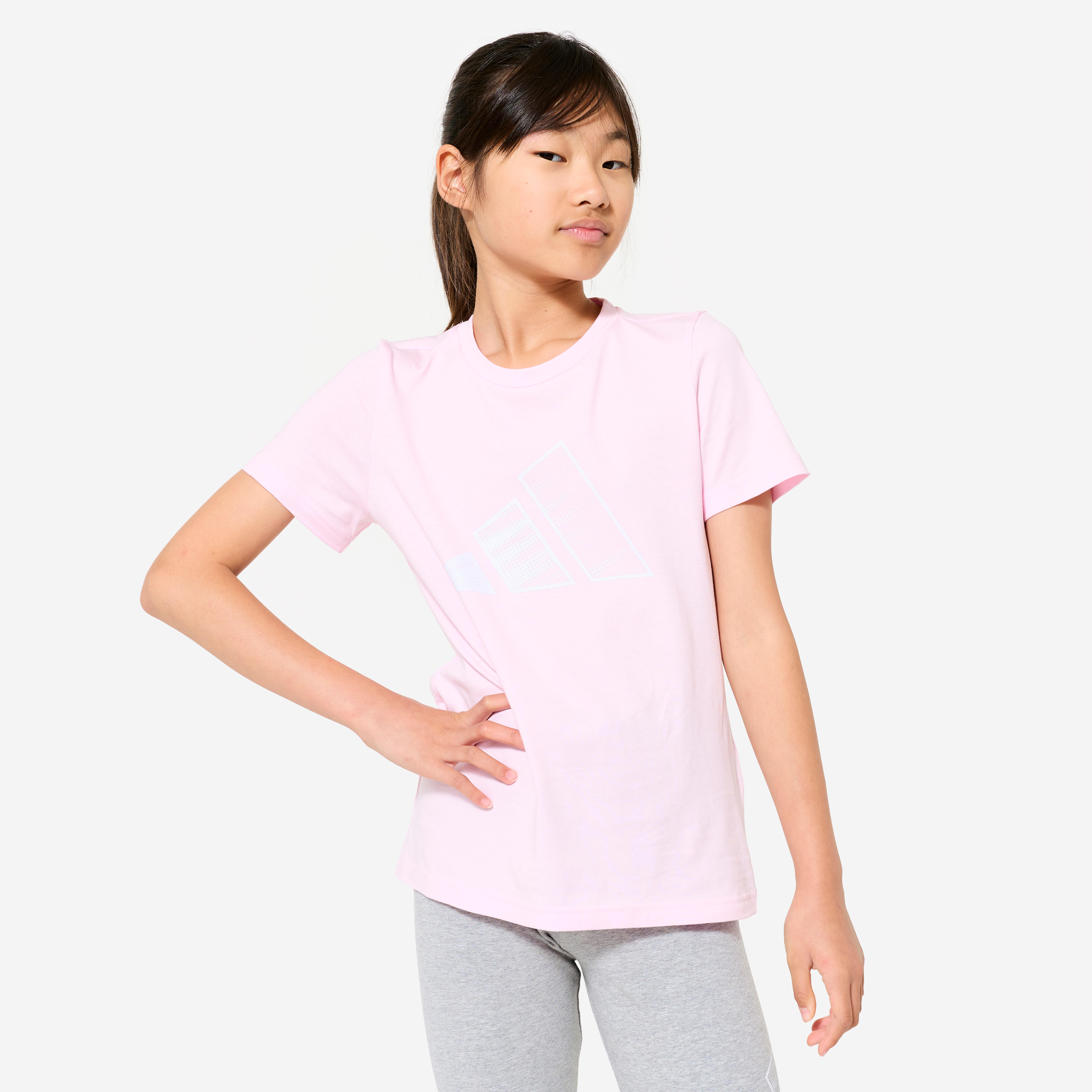T-shirt en coton fille, rose - ADIDAS T-shirt en coton fille, rose - ADIDAS