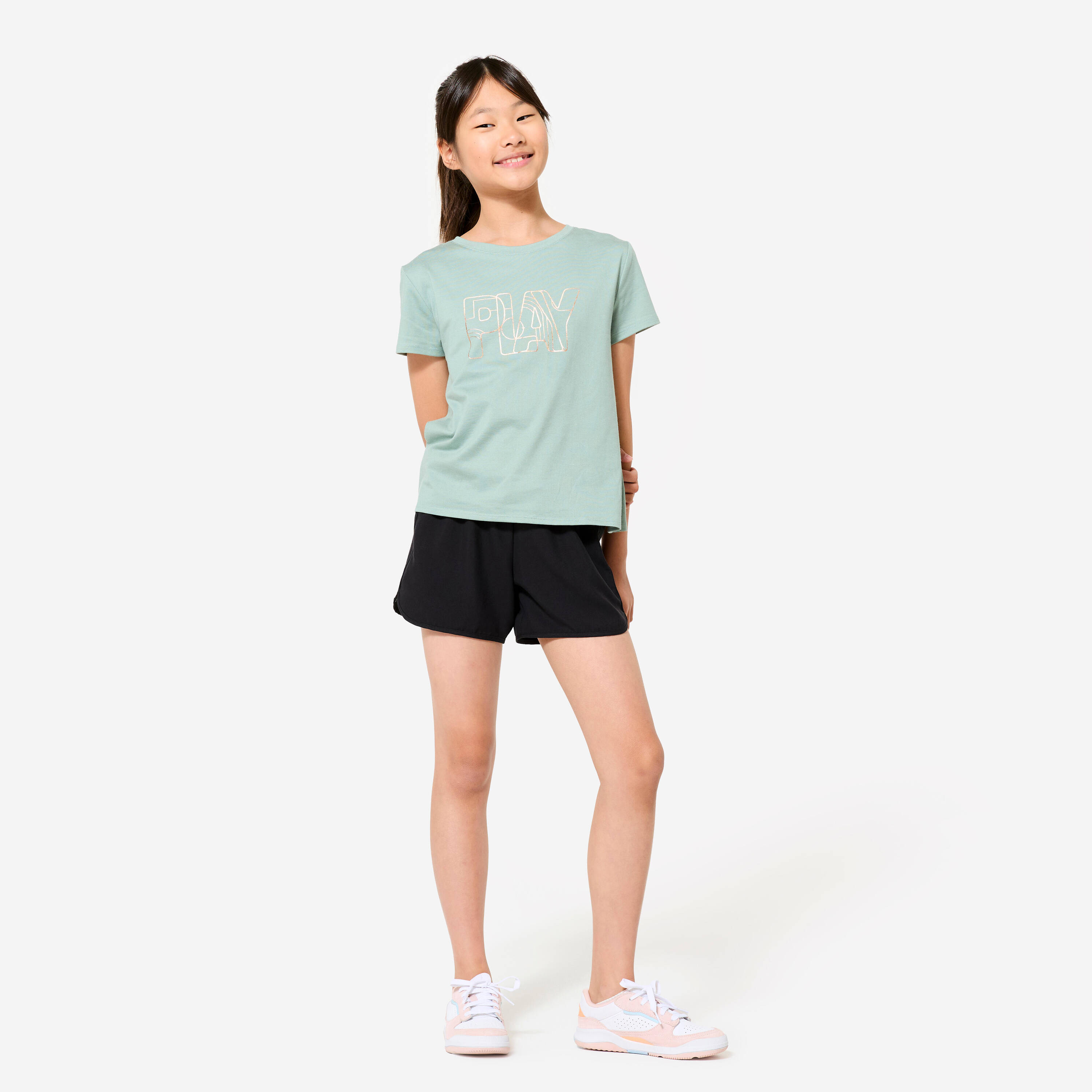Girls' Multisport Breathable Shorts - Black -  2