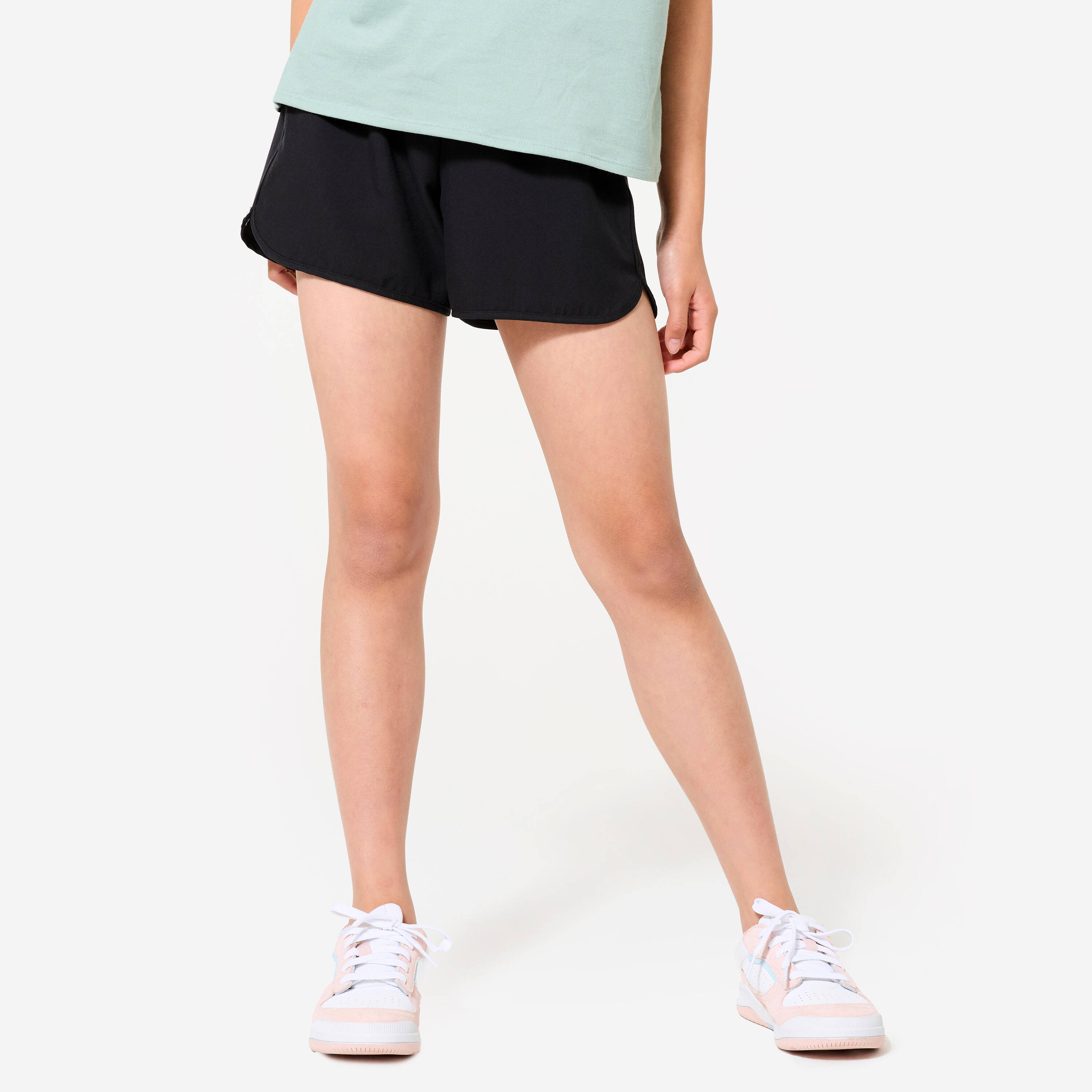 Girls' Multisport Breathable Shorts - Black -  1