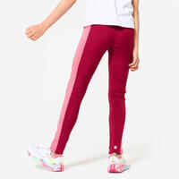 Girls' High-Waisted Pocket Leggings S500 - Pink