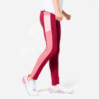 Girls' High-Waisted Pocket Leggings S500 - Pink