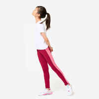 Girls' High-Waisted Pocket Leggings S500 - Pink