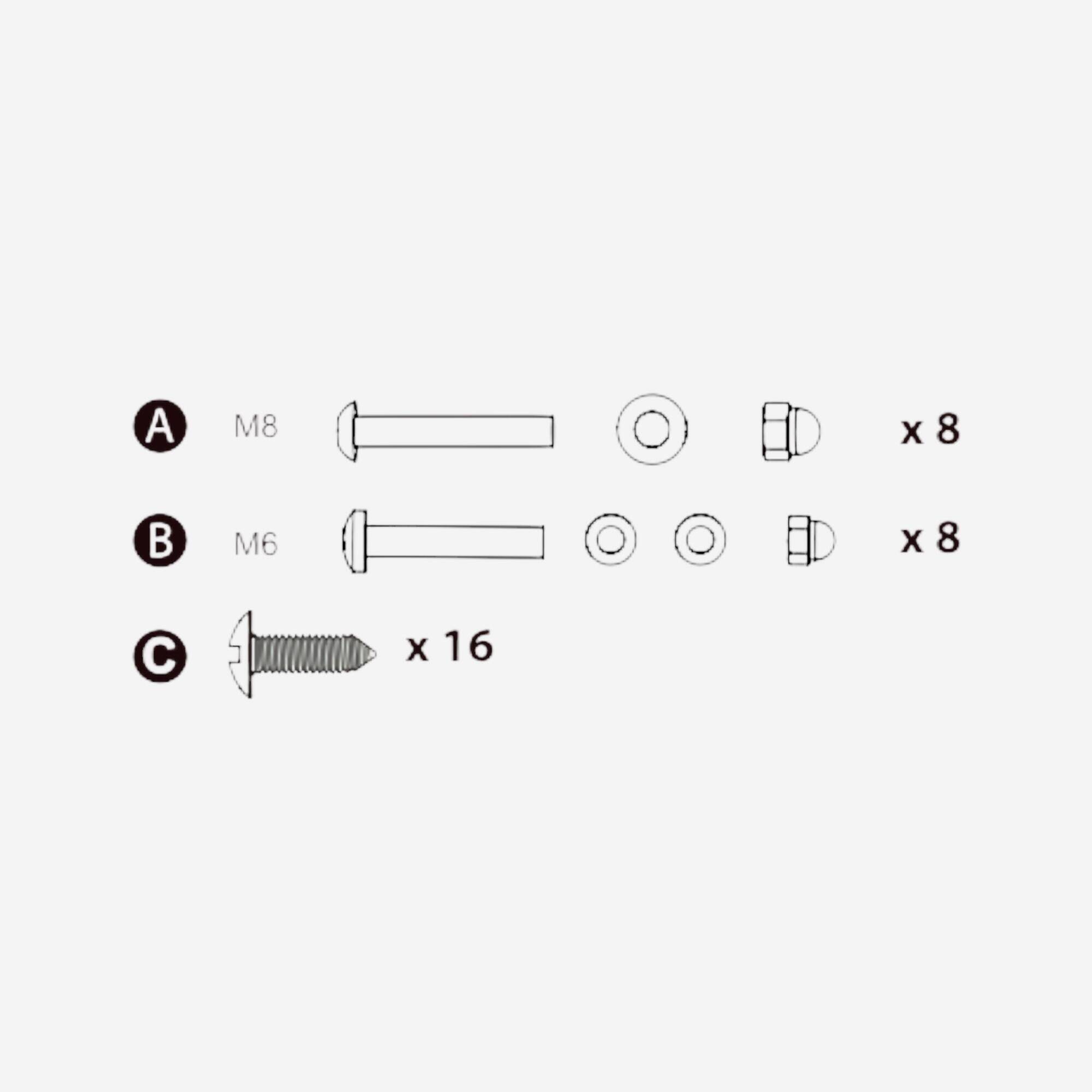 Trampolining Spare Assembly Screws Kit 520 Rectangular