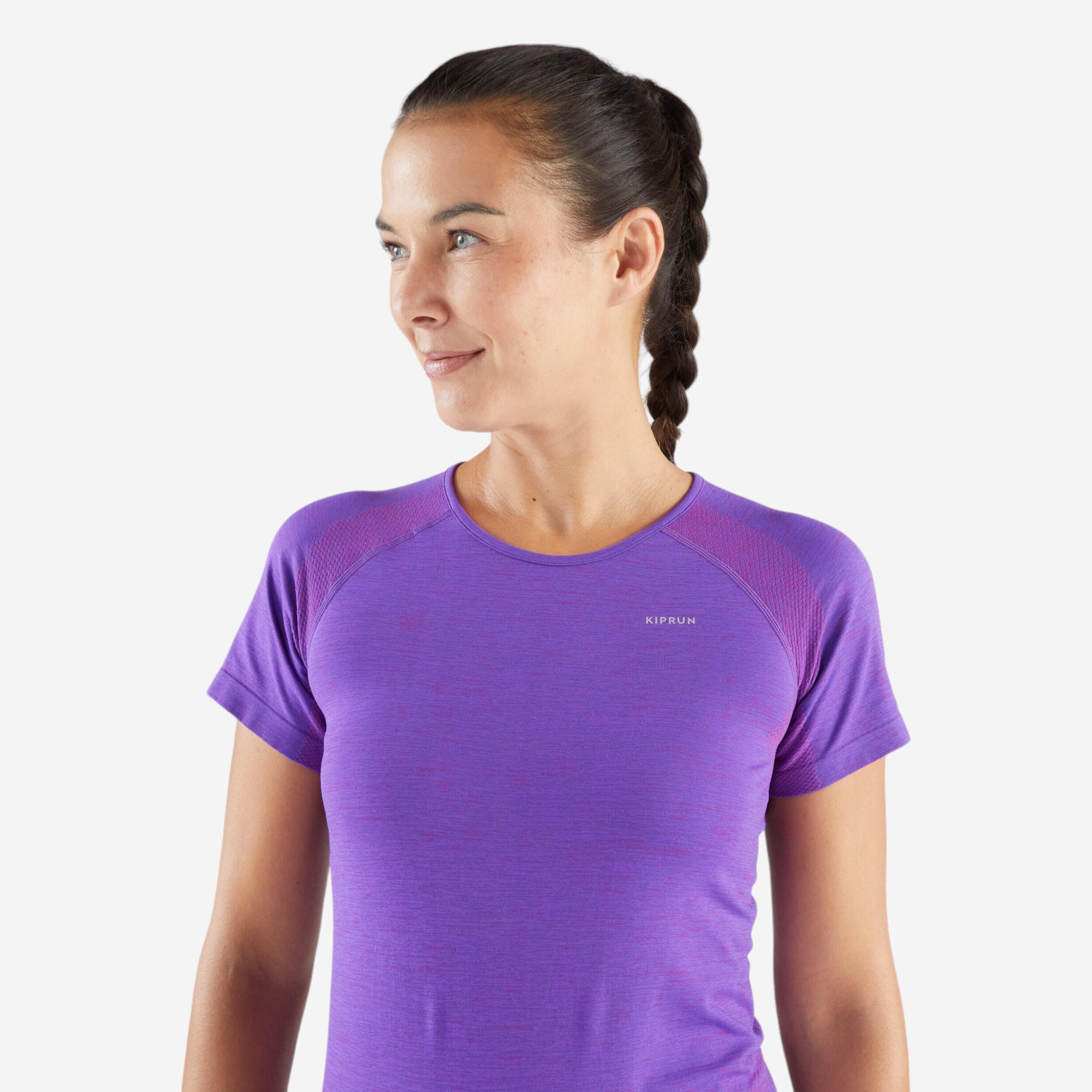 Ademend T-shirt dames Run 500 Comfort paars 3/7