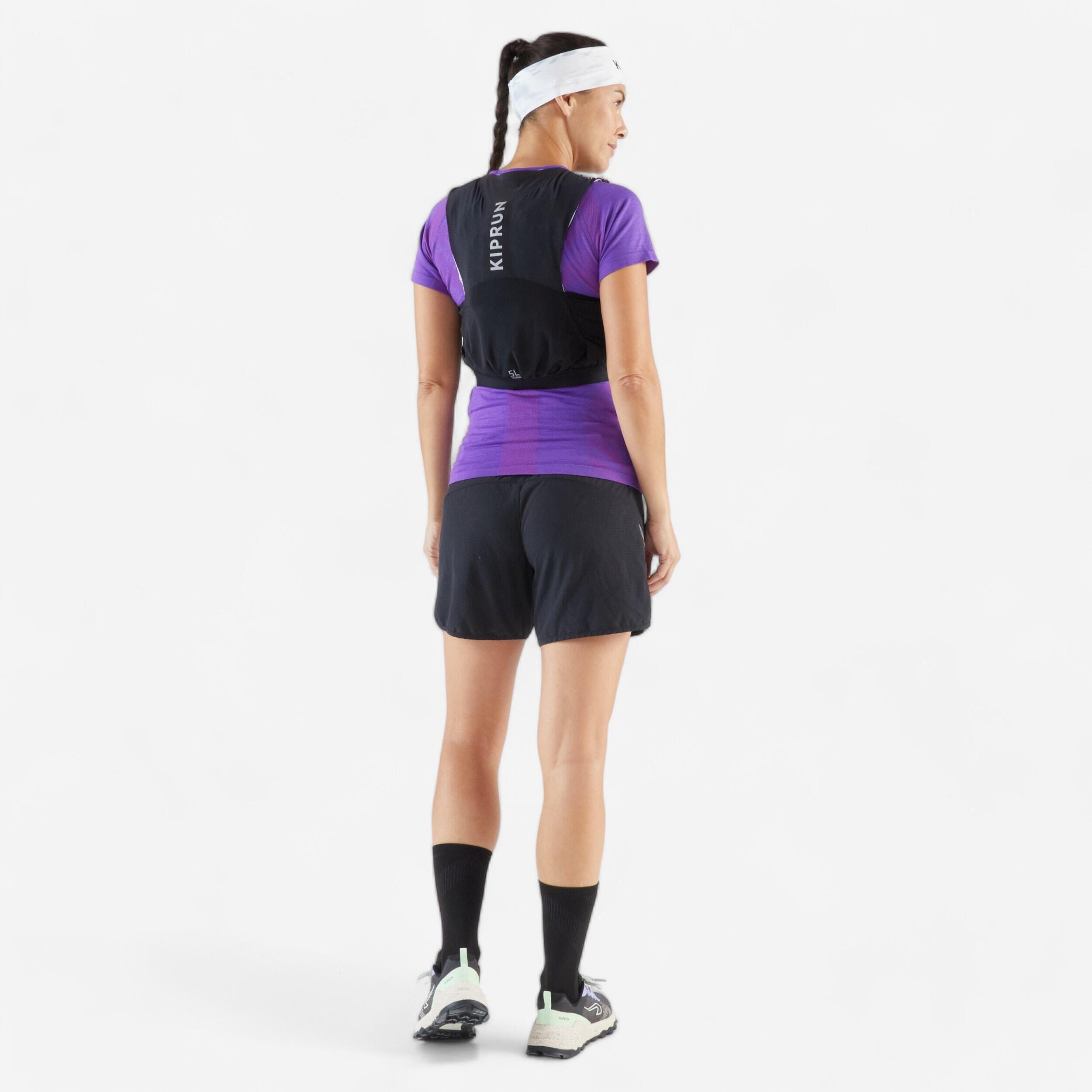 Women's Seamless Running &Trail Running T-Shirt - Run 500 Comfort Purple - KIPRUN