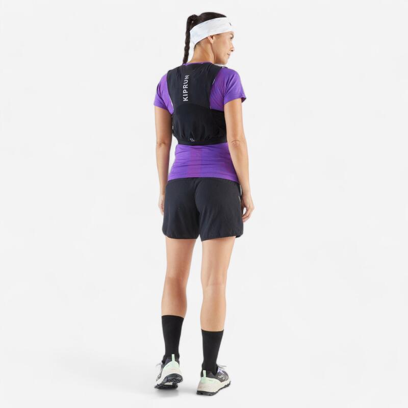 T-shirt running & trail sans couture femme - kiprun run 500 confort slim violet